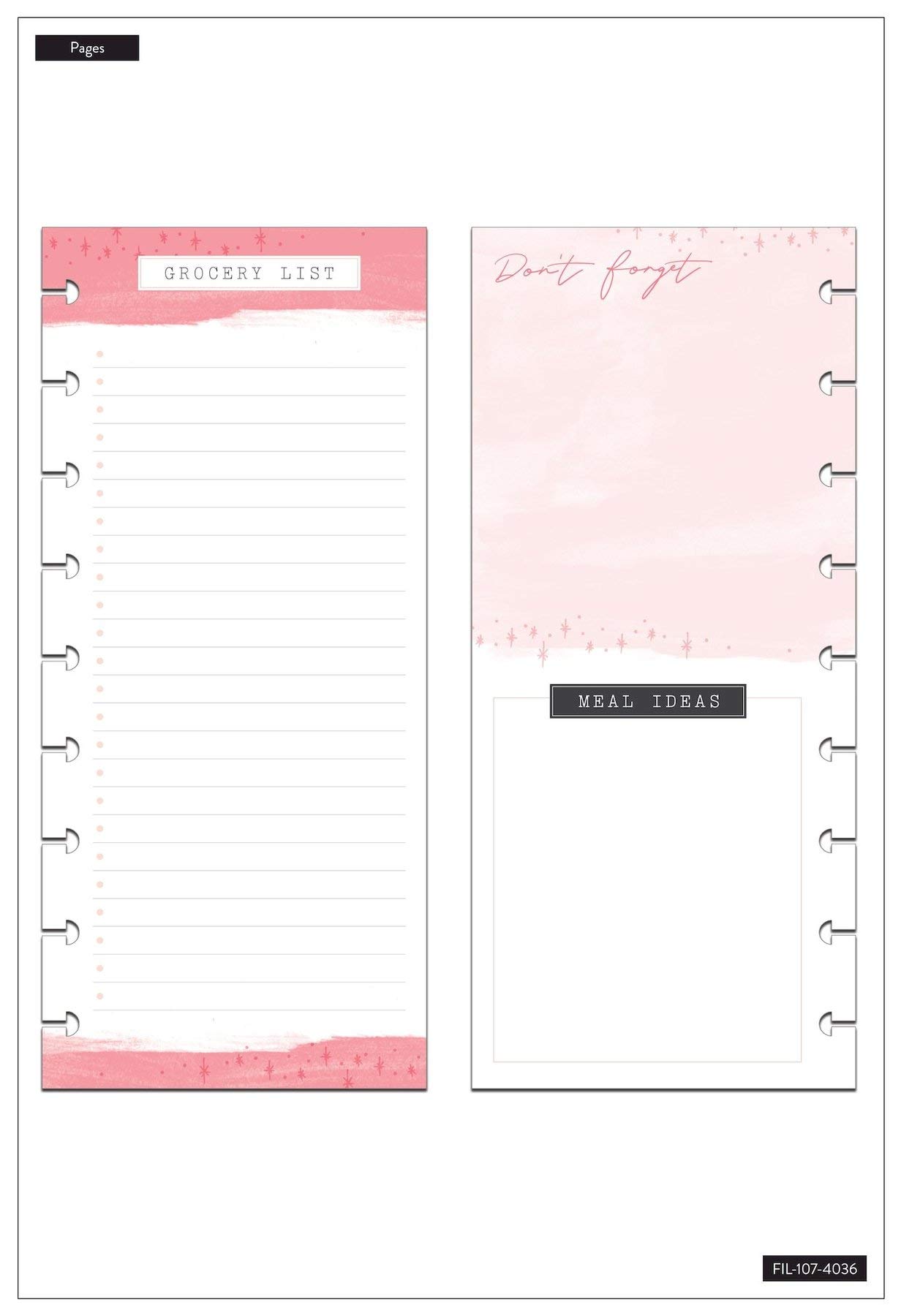ME & MY BIG IDEAS Half Sheet Planner with Recipe & Grocery List - Perfect for Meal Planning, Shopping Organization & Daily Productivity