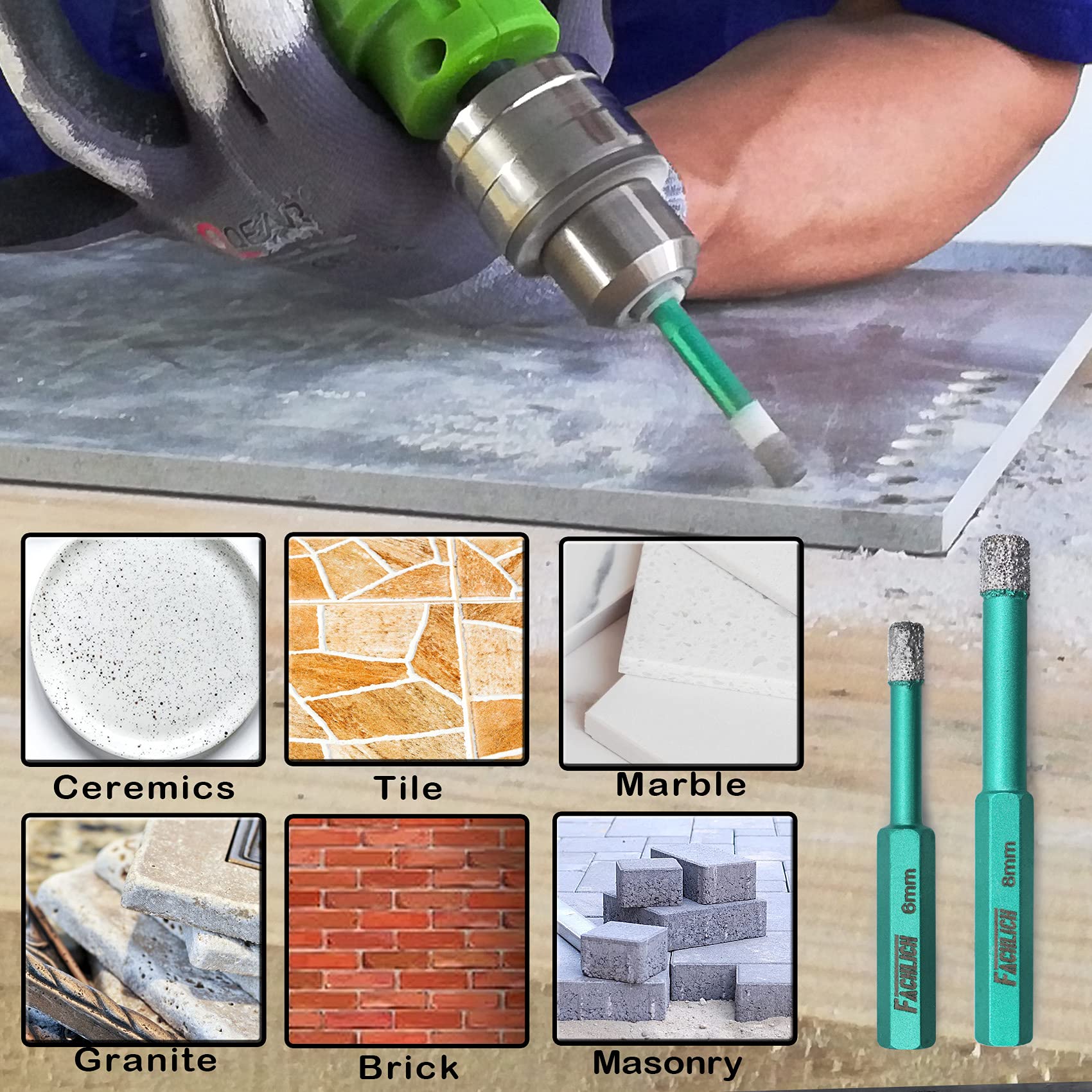 Porcelain Tile Drill Bits Set - 2pcs 1/4