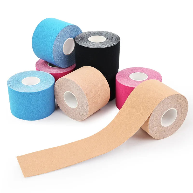 5 Sizes Kinesiology Tape - Waterproof Elastic Sports Tape for Muscle Pain Relief, Athletic Support & Recovery - Ideal for Gym, Tennis, Running & Physical Therapy