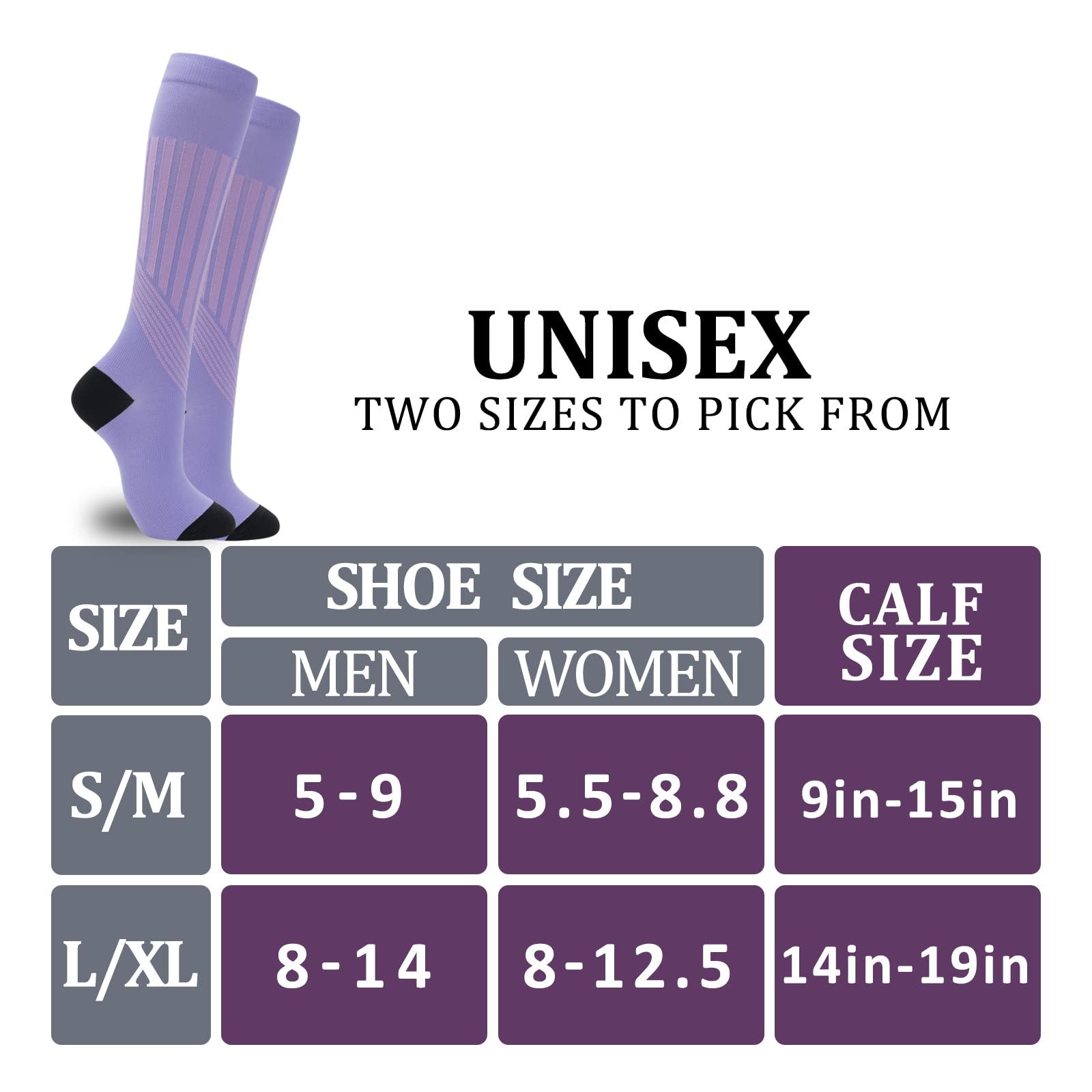 4 Pairs Compression Socks for Women & Men - Medical Grade Knee High Support Socks for Nurses, Running, Travel & Pregnancy - Cute Athletic Design for All-Day Comfort (Workout, Hospital, Flight, Daily Use)