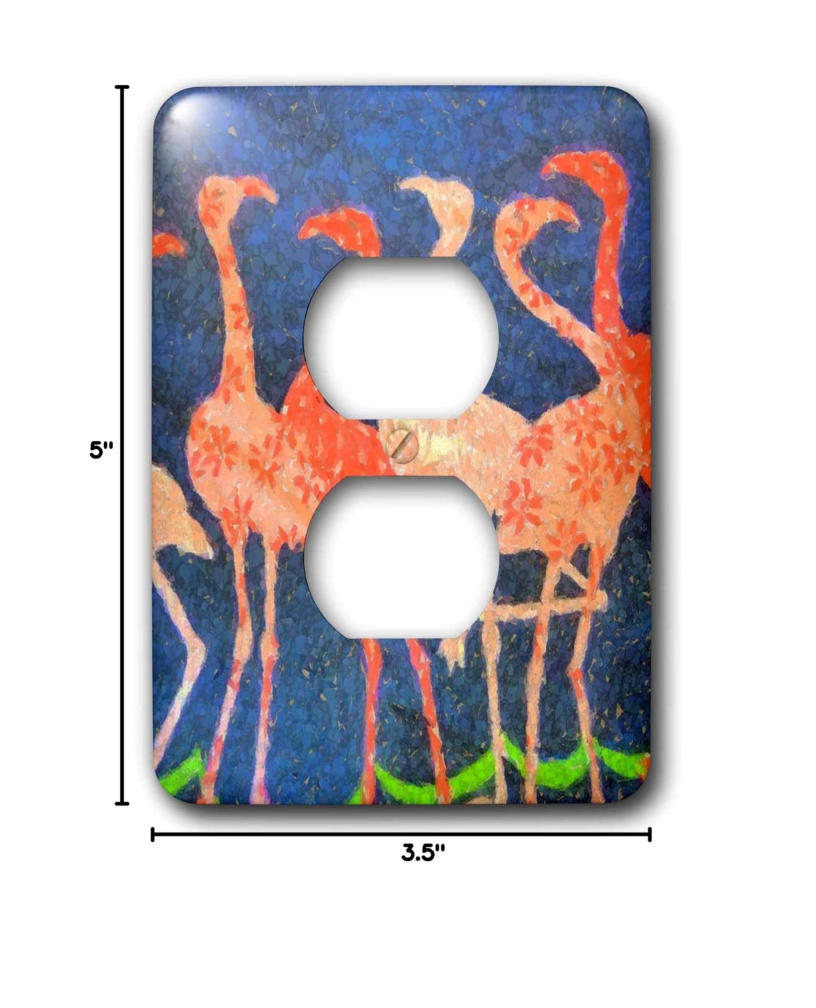 3dRose Flamingos with Attitude 2 Outlet Cover - Funny & Unique Wall Plate for Home Decor, Kitchen, Bedroom, or Bathroom