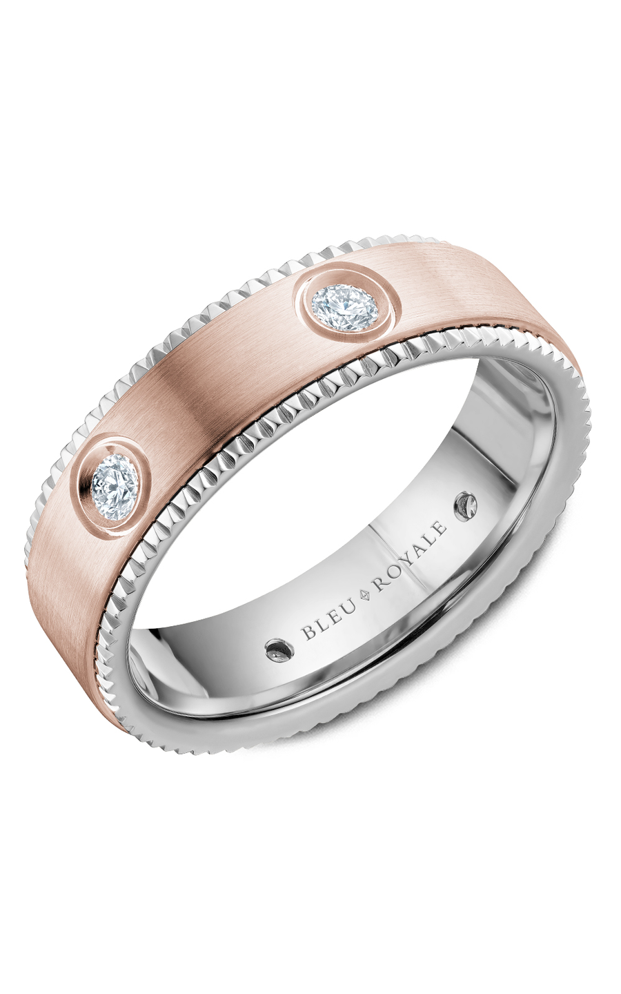Bleu Royale Men's Wedding Band Ring - 14K White Gold Comfort Fit Diamond Ring for Men - Perfect for Engagement, Wedding, Anniversary & Special Occasions