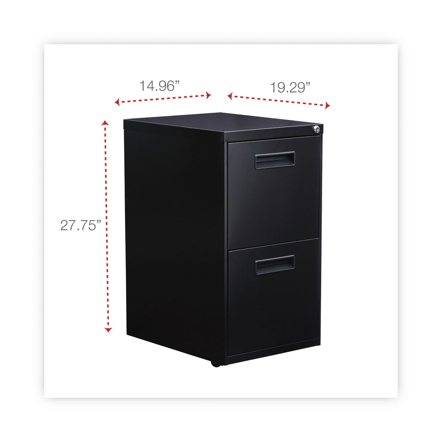 Alera® Black File Pedestal with 2 Legal/Letter Size Drawers - Left or Right Opening - 14.96