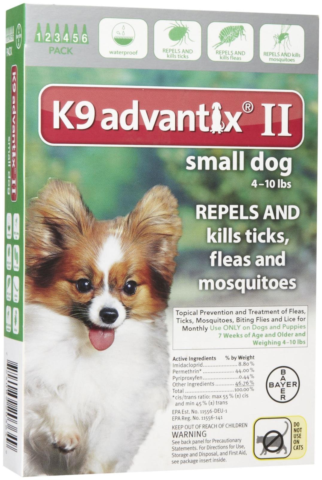 K9 Advantix II Flea & Tick Prevention for Small Dogs - 6 Month Supply | Vet-Recommended Topical Treatment for Dogs Under 20 lbs | Ideal for Outdoor Adventures, Dog Parks & Daily Protection