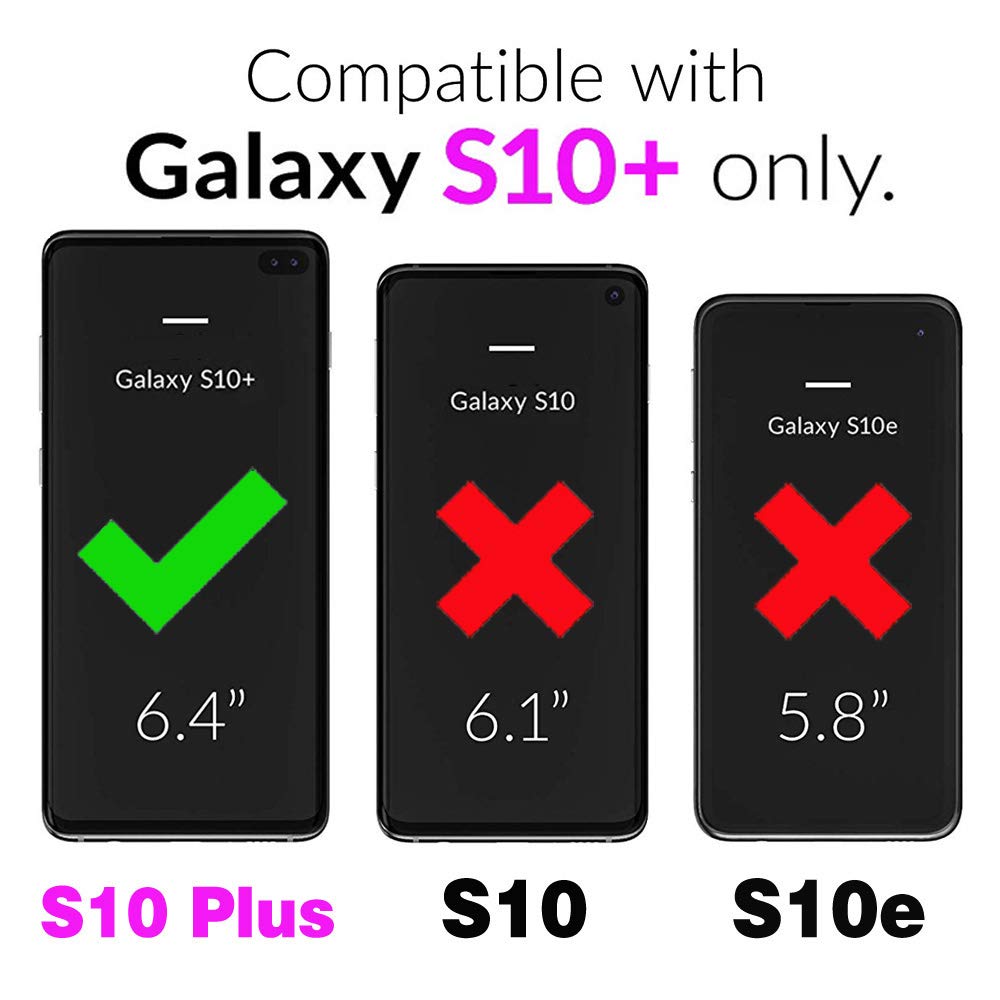 Premium Wallet Phone Case for Samsung Galaxy S10 Plus - Shockproof Protective Cover with Built-in Card Holder & Tempered Glass Screen Protector | Slim Stand Feature for Hands-Free Viewing | Perfect for Work, Travel & Daily Use (Blue, Unisex Design)
