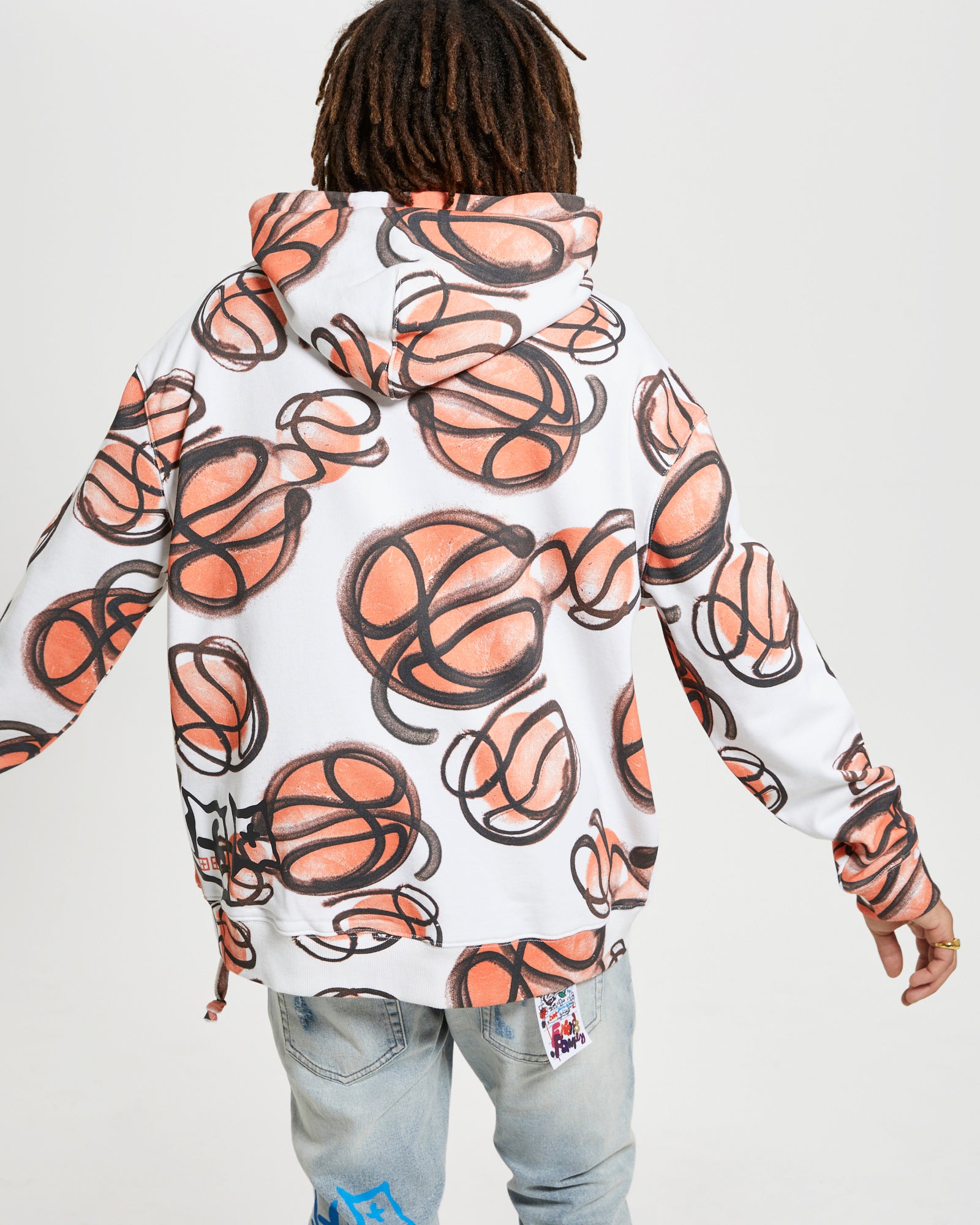 BBALL BIGGIE HOODIE WHITE - Men's Basketball Hooded Sweatshirt - Comfortable Streetwear for Casual Wear & Gym