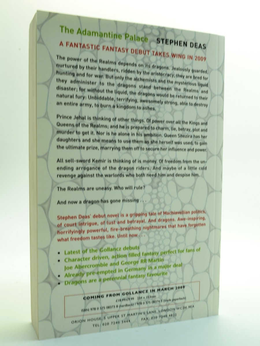 Signed & Lined Uncorrected Proof Copy of The Adamantine Palace by Stephen Deas | Fantasy Novel | Collectible Edition for Book Lovers & Fantasy Readers