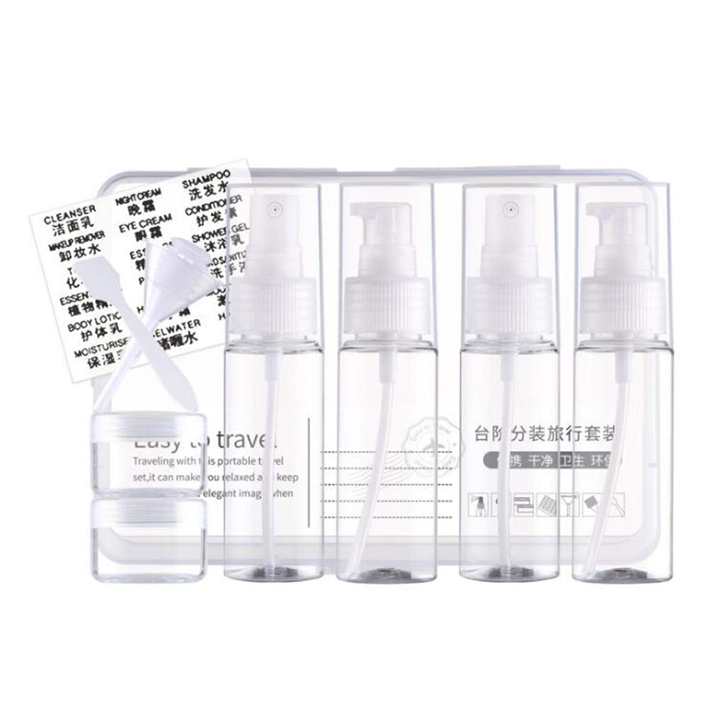 10-Piece Travel Toiletry Bottles Kit with Clear Case | Leak-Proof Cosmetic Containers for Shampoo, Lotion & Makeup | Perfect for Air Travel, Gym & Vacation Essentials