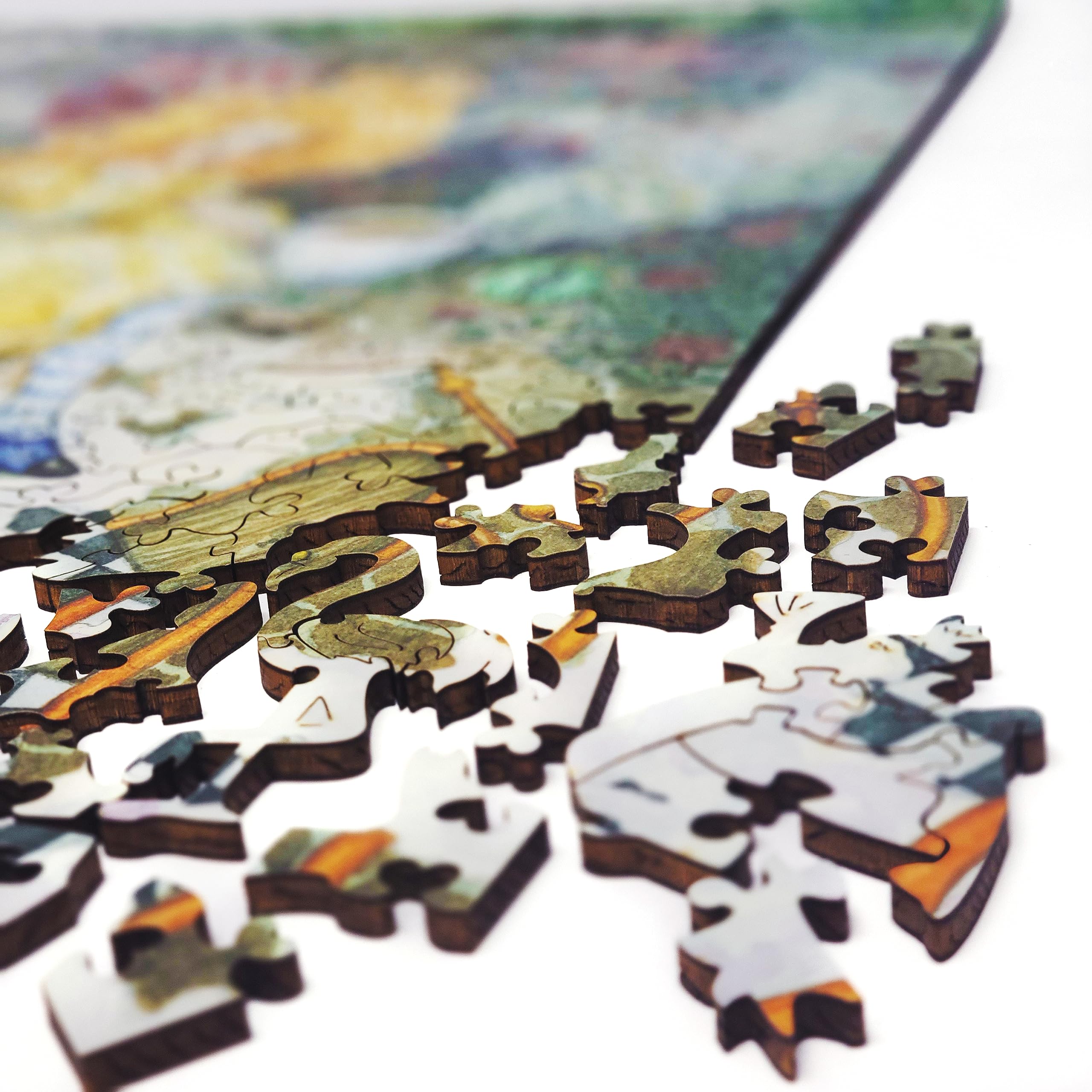 Premium Wooden Jigsaw Puzzle for Adults - 439 Unique Shaped Pieces - Alice in Wonderland Theme - Handcrafted in USA by FoxSmartBox - Perfect for Stress Relief, Family Game Night & Home Decor