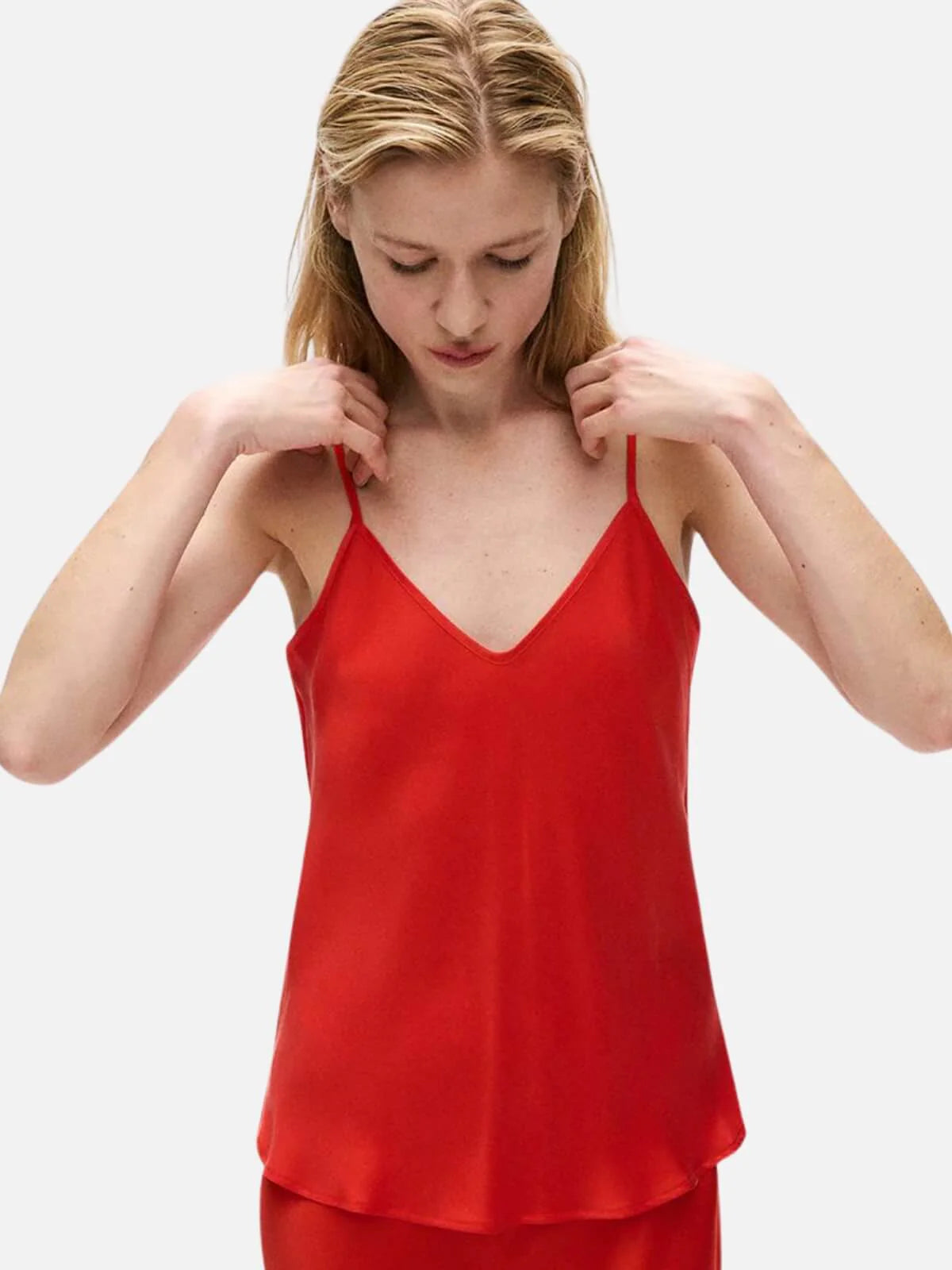 BIAS CUT CAMI TOP - Flowy Women's Tank Top in Geranium Pink | Perfect for Summer Outfits, Beach Wear & Casual Style