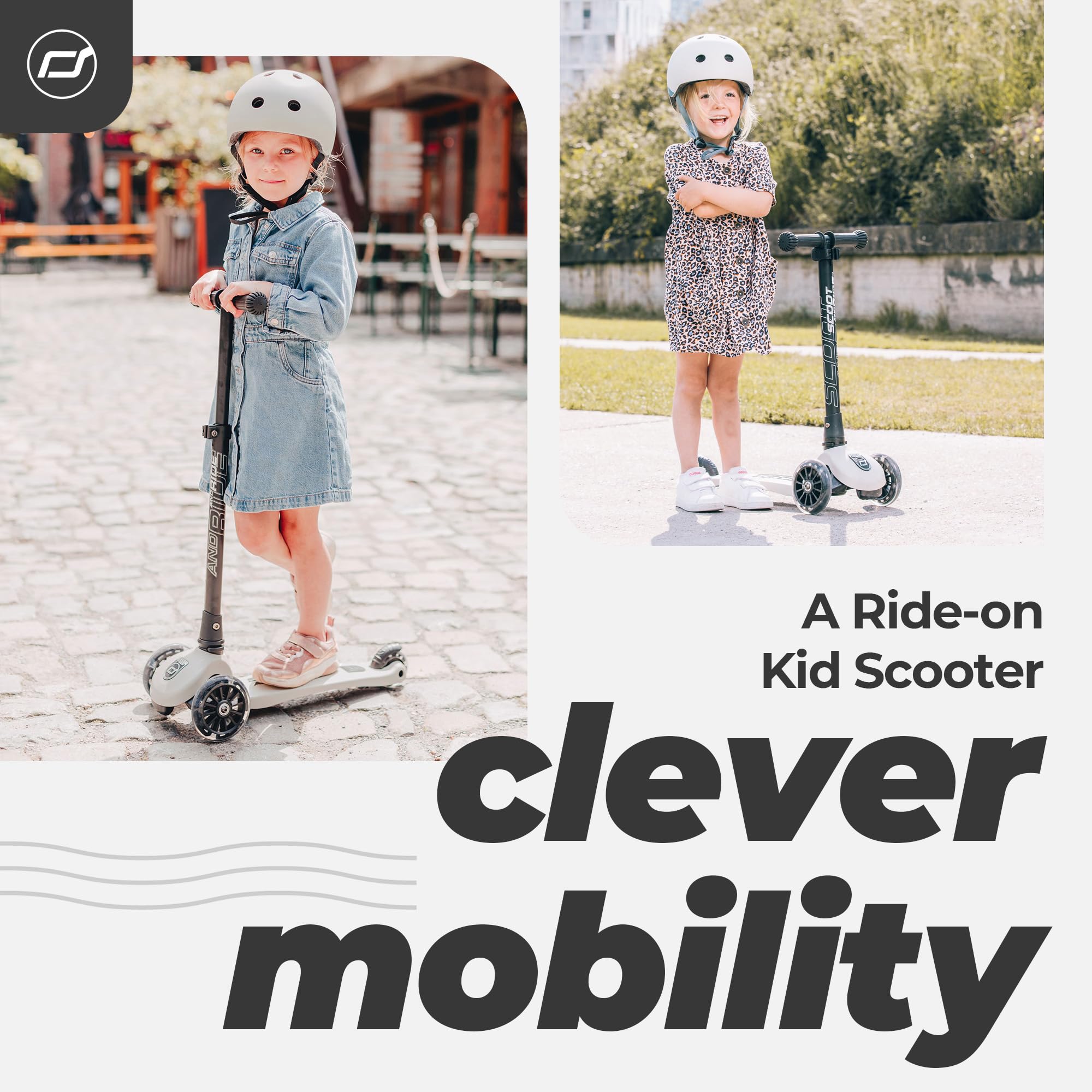 Best Scoot & Ride Stand-up Push Scooter for Toddlers - 3 Wheel Lightweight Kids Scooter with Adjustable Handlebar - Perfect for Outdoor Play, Park Rides & Learning Balance