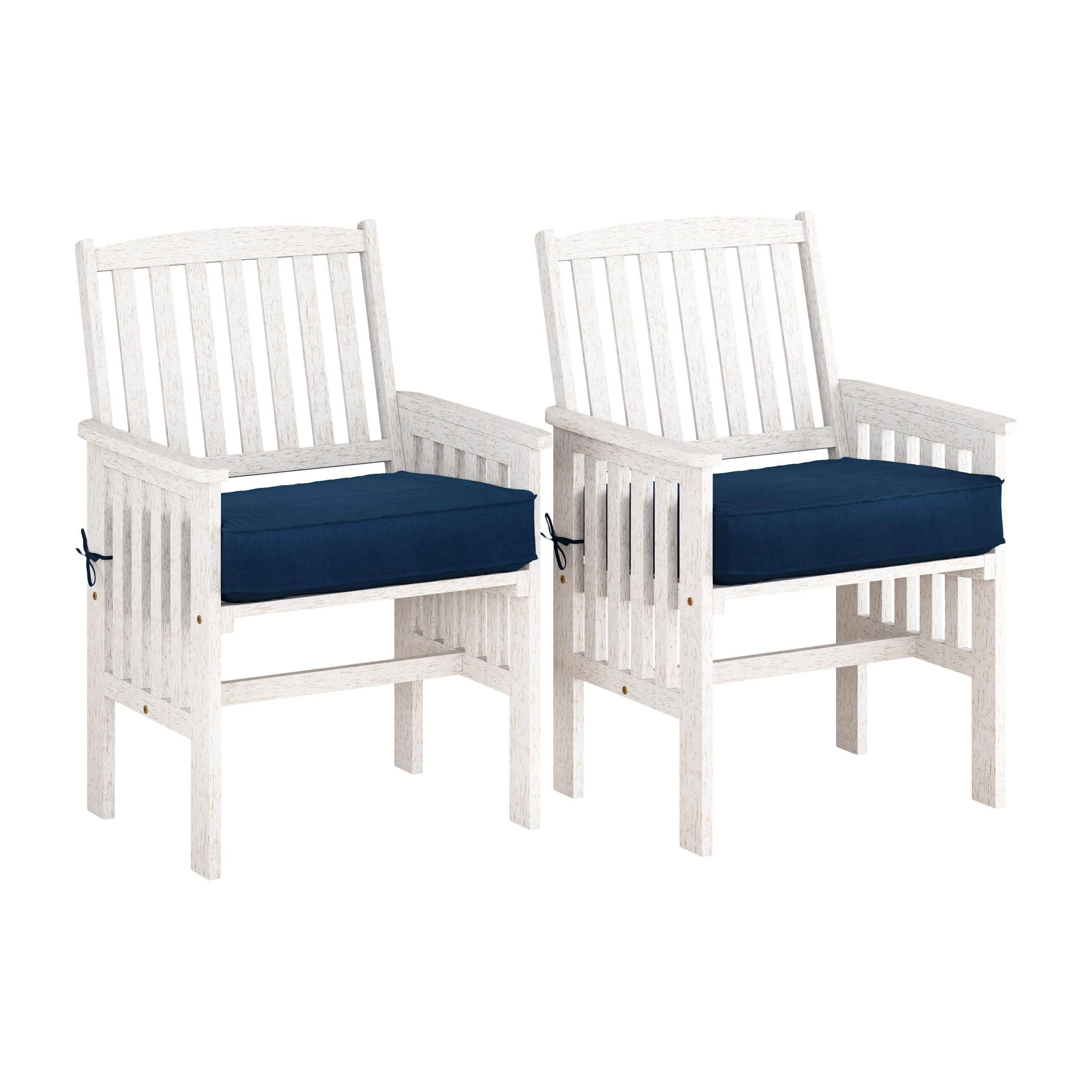 CorLiving 4-Piece Outdoor Set - White Washed Wood Patio Furniture for Garden & Backyard