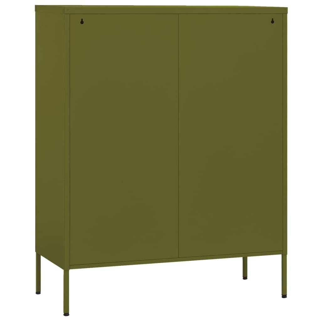 FAMIROSA 4-Door Steel Storage Cabinet with 2 Adjustable Shelves - 31.5