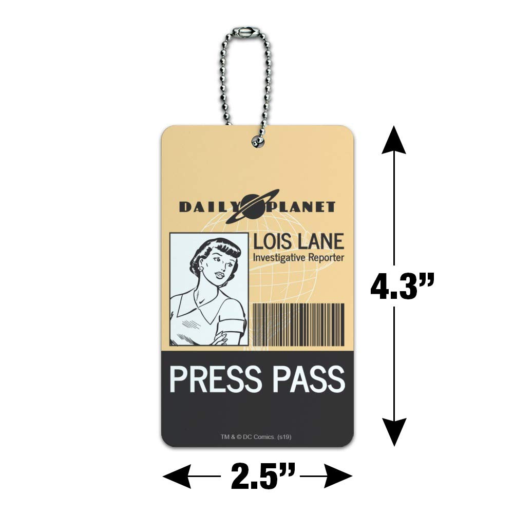 Superman Lois Lane Press Pass Luggage Tag - Durable Suitcase ID Card Holder for Carry-On Bags - Perfect for Travel, Cosplay & Comic Book Fans