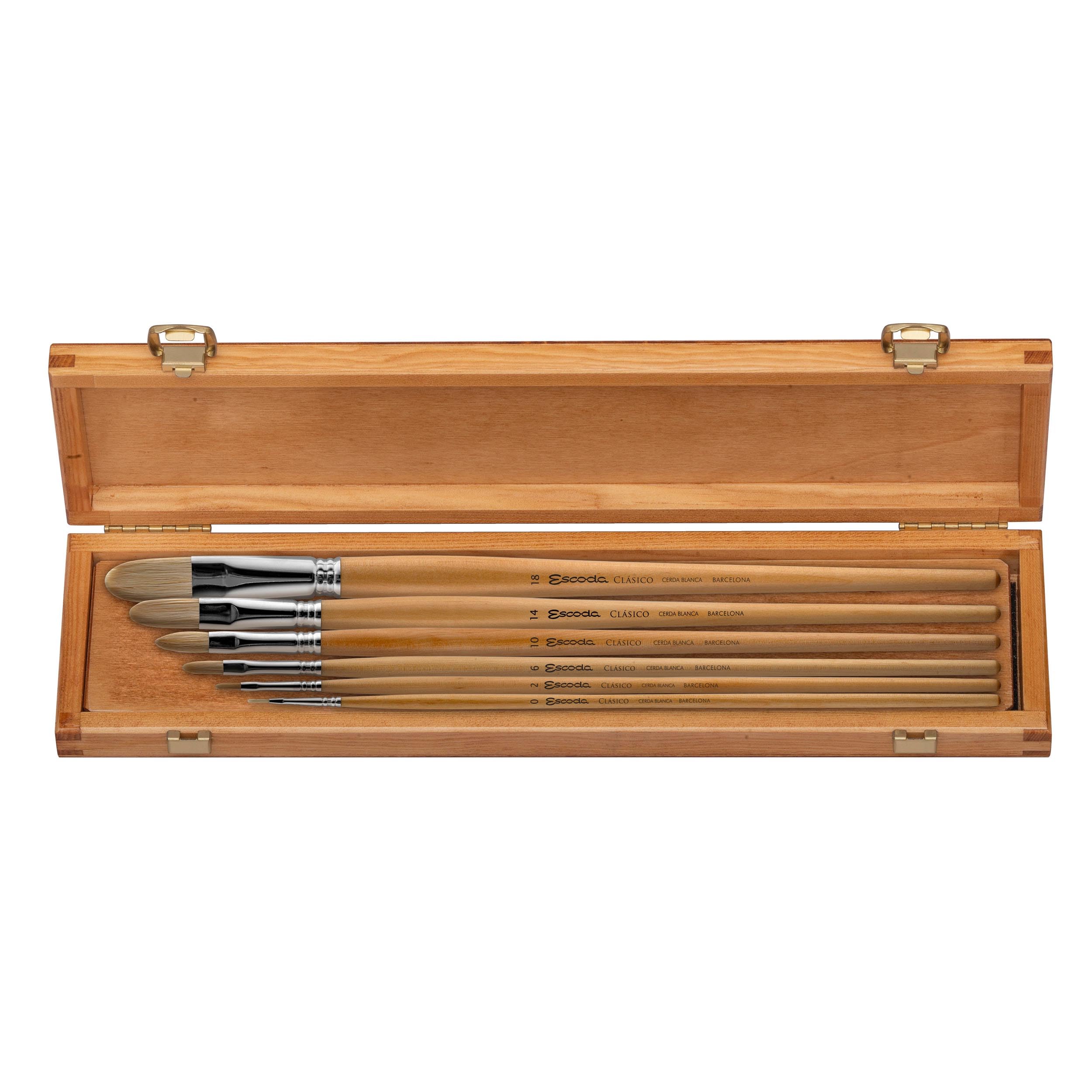 Speedball Art Products Escoda Clasico Series Oil & Acrylic Brush Set - Professional Chungking Hog Bristle Brushes for Artists | Perfect for Canvas Painting, Portrait Work & Fine Art Techniques