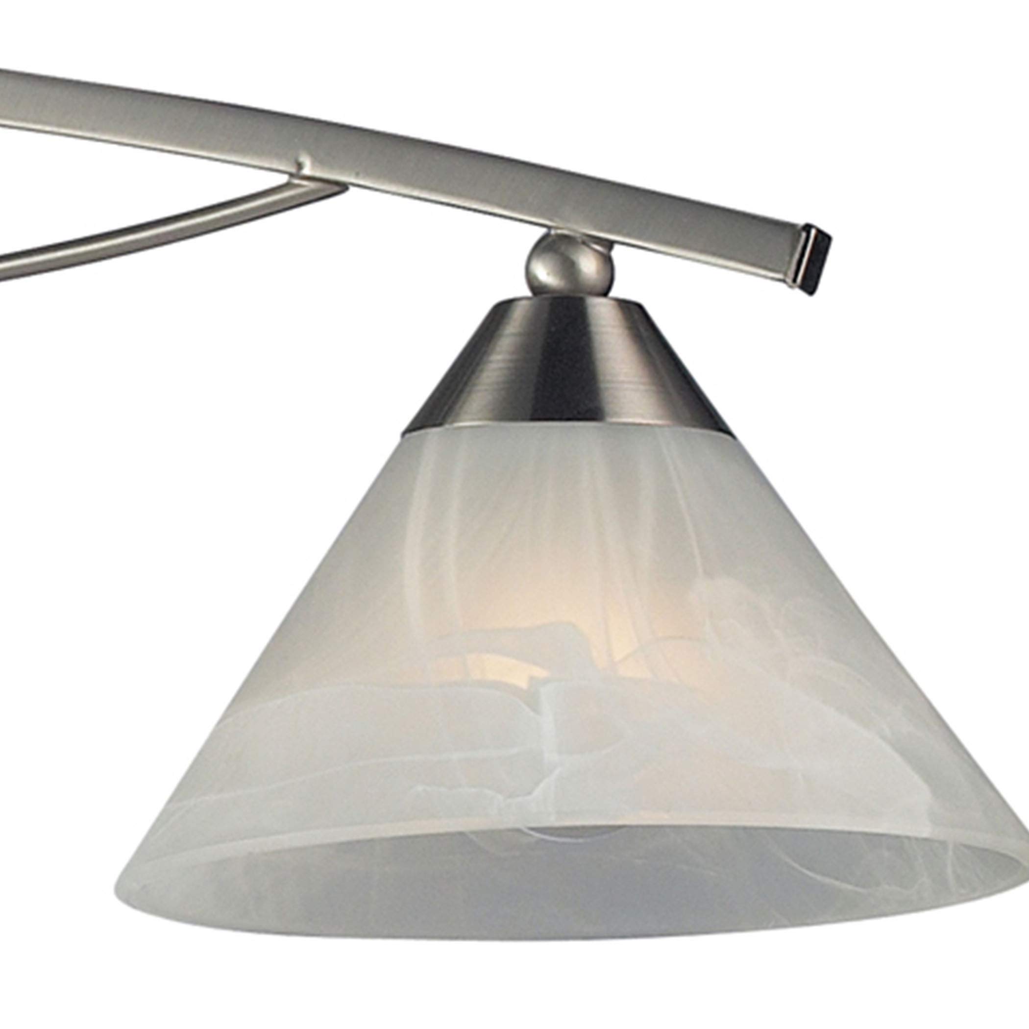 Elk Home Elysburg 4-Light Bathroom Vanity Light in Satin Nickel Finish with White Marbleized Glass - Transitional Style Wall Sconce for Bathroom, Powder Room, and Dressing Area Lighting