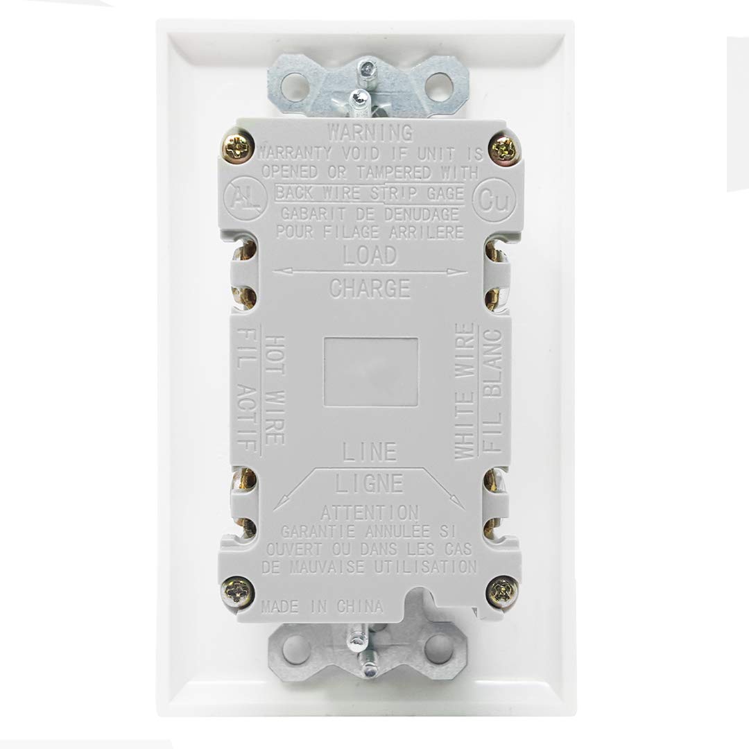 20A 120V GFCI Outlet with LED Night Light - Tamper Resistant, UL Listed, Lighted Duplex Receptacle - Includes Wall Plates & Screws (2 Pack, White) - Perfect for Bathrooms, Kitchens & Outdoor Safety