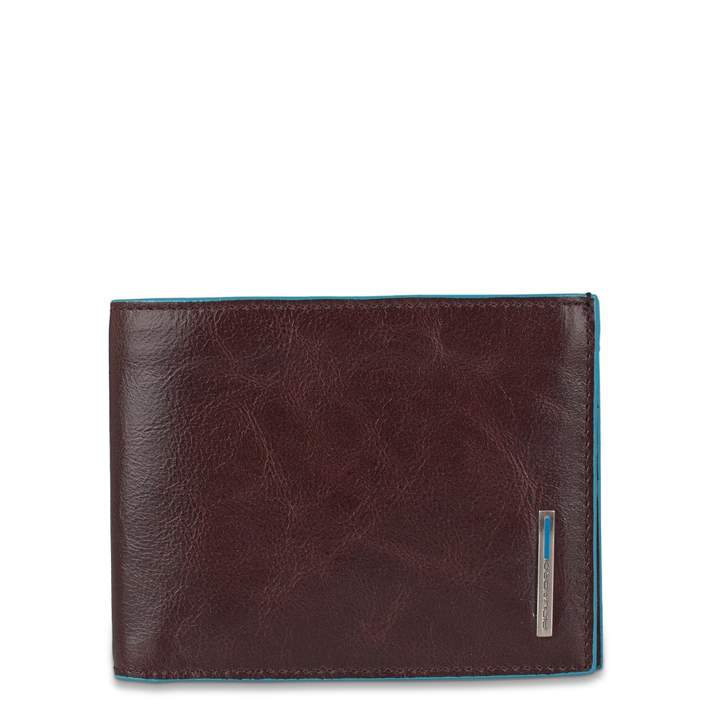 Piquadro Men's Leather Coin Purse Wallet - Genuine Mahogany Brown, 12cm Compact Size - Perfect for Travel, Daily Use & Gift Giving