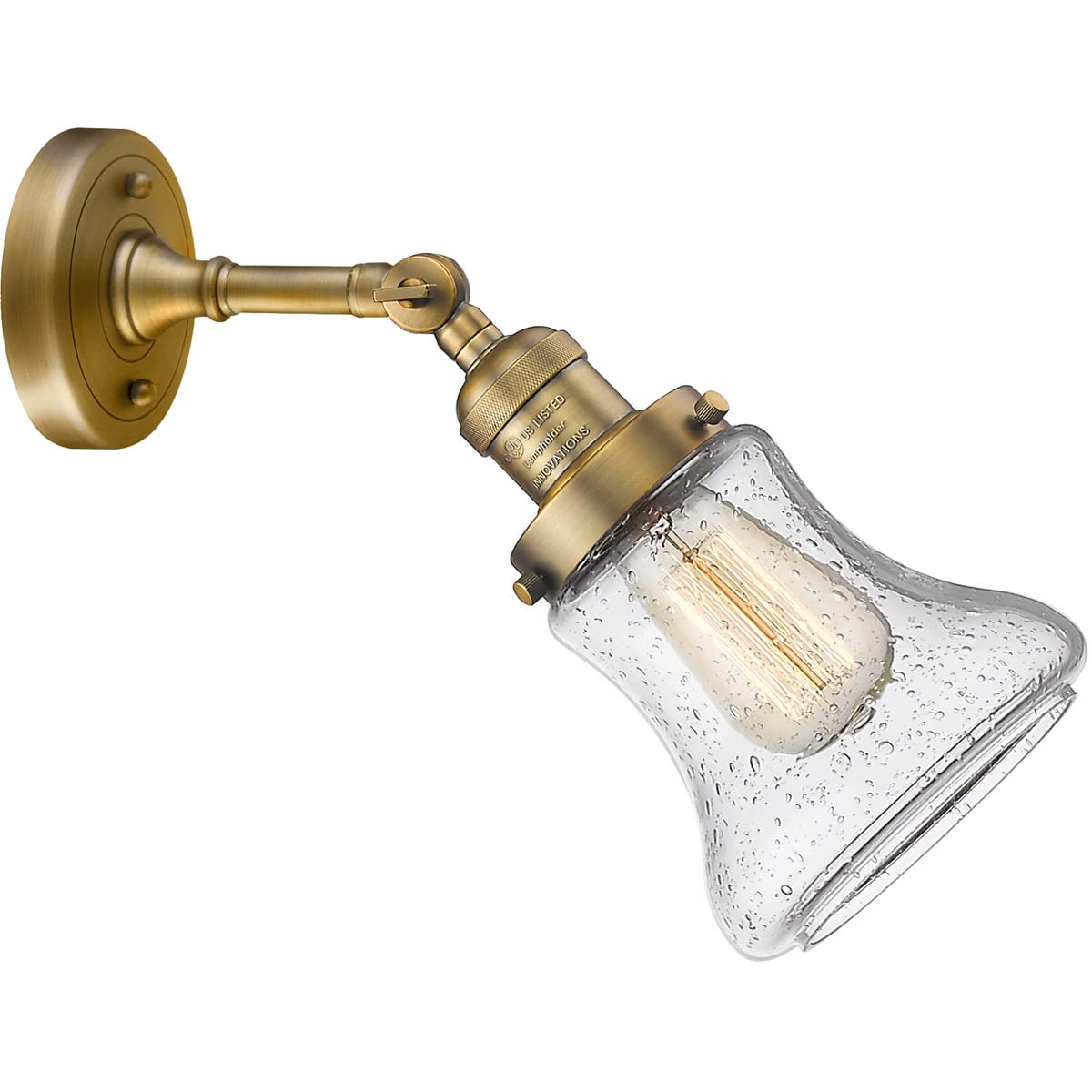 Innovations INNO203-BB-G194-LED Brass LED Wall Sconce Light Fixture - Modern Dimmable Lighting for Bedroom, Living Room & Hallway Decor