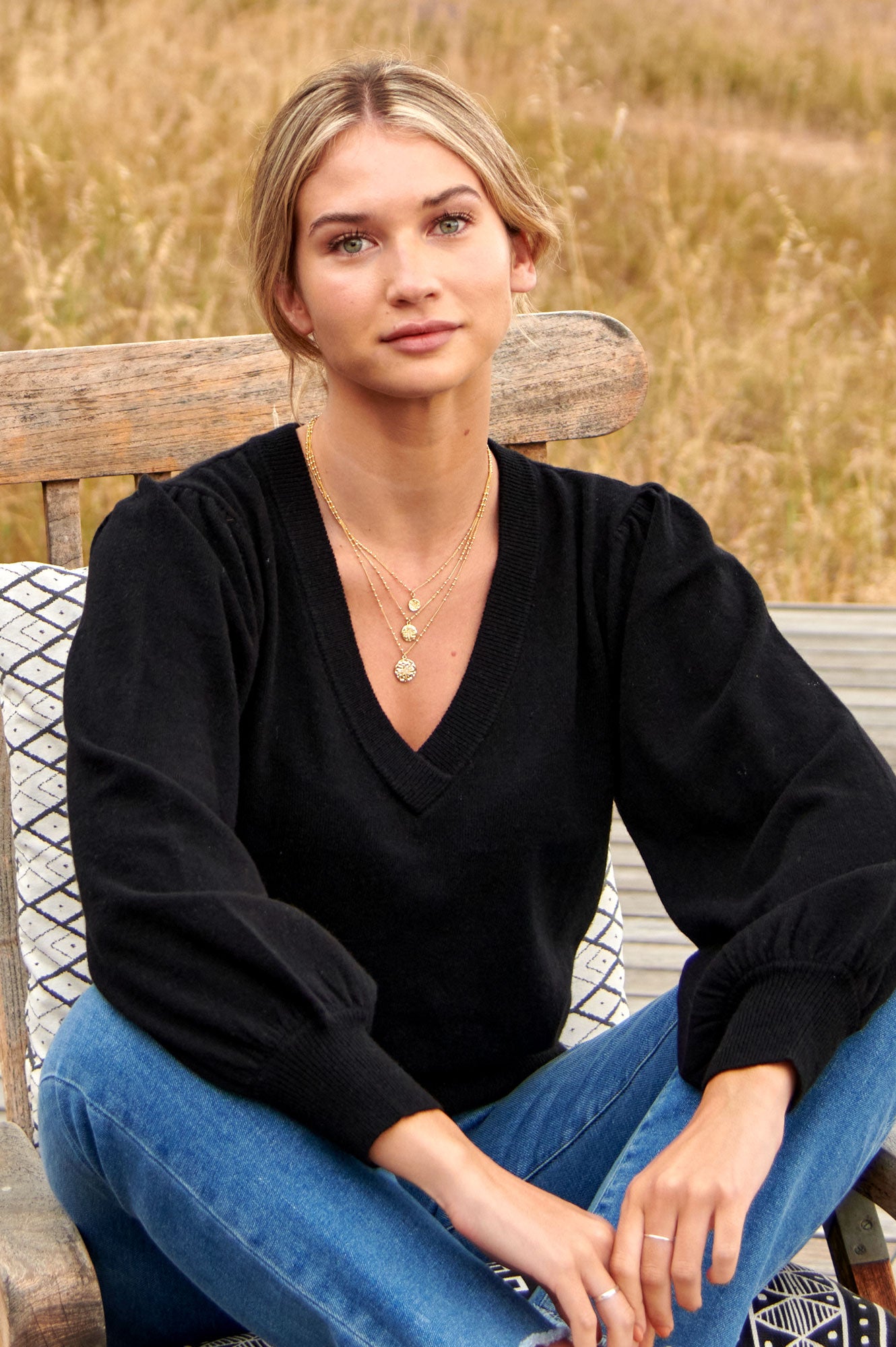 Premium Merino Wool Cashmere Blend V-Neck Sweater for Women | Soft & Warm Winter Pullover | Black | Perfect for Office, Travel & Casual Outfits