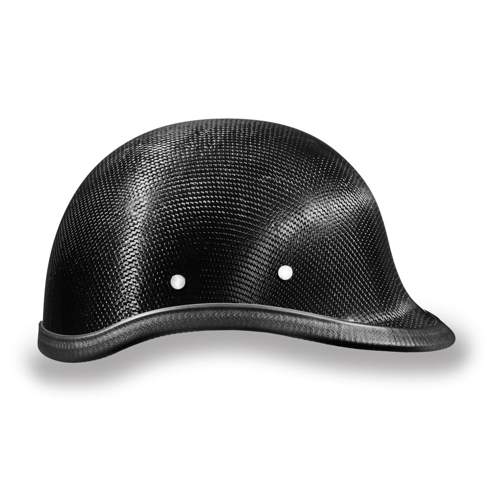 Daytona Carbon Fiber Motorcycle Half Helmet - Lightweight Retro Skull Cap with Breathable Liner & Head Wrap - Perfect for Cruiser Riders & Vintage Bike Enthusiasts
