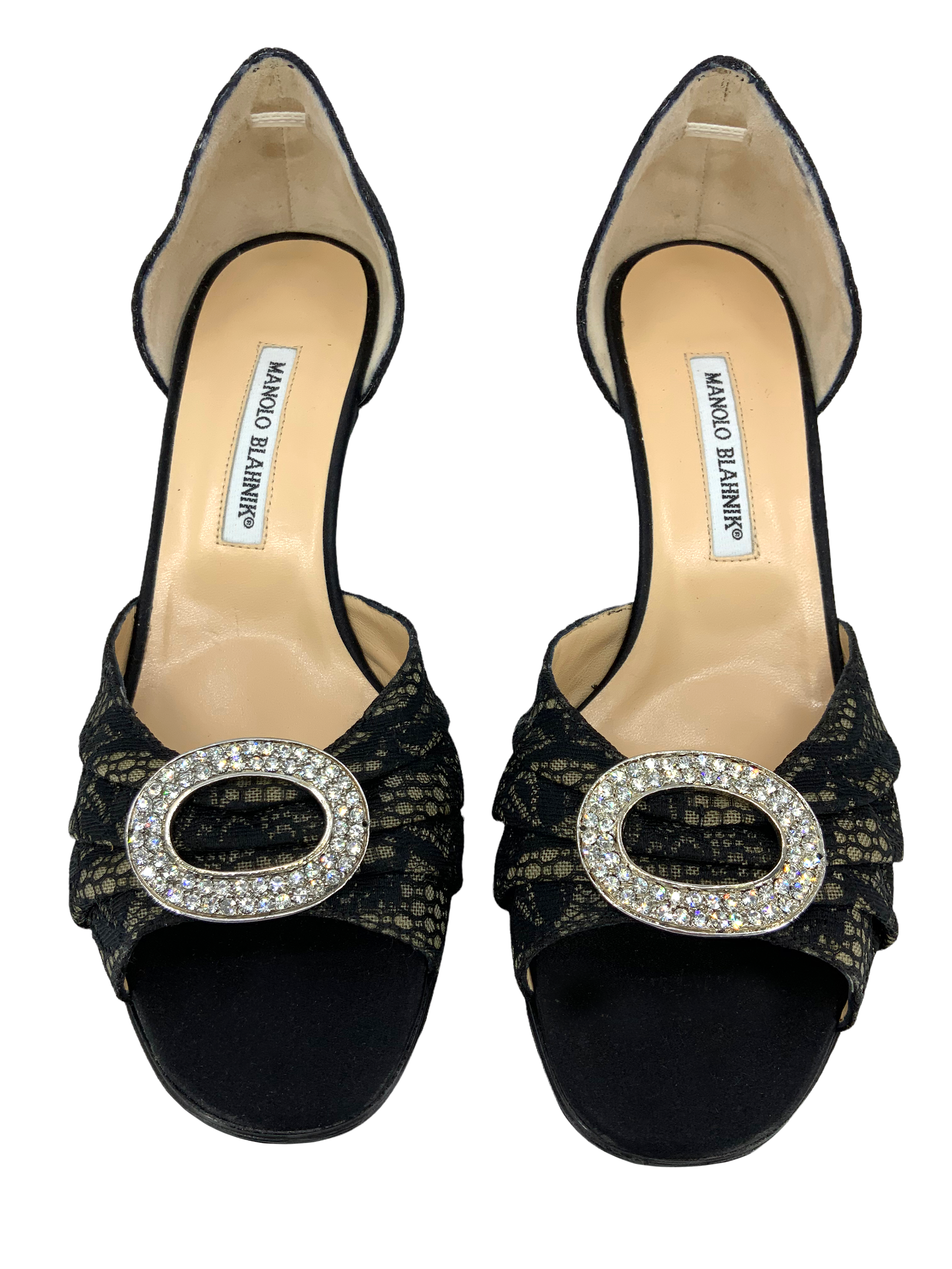 Manolo Blahnik Sedaraby Embellished Lace d'Orsay Pumps - Women's Size 10.5 (US) | Luxury Designer Heels for Weddings, Parties & Special Occasions