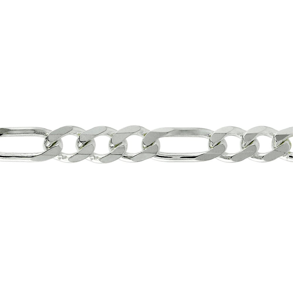 Sterling Silver 5.5mm Figaro Link Chain Necklace & Bracelet Set for Men and Women - Nickel Free Italian Crafted, 7-30 Inch Adjustable - Perfect for Gifts, Weddings, and Everyday Elegance