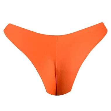 Solid Orange Brazilian Classic Thong Bikini Bottom - Sexy Swimwear for Women, Perfect for Beach, Pool & Summer Vacations