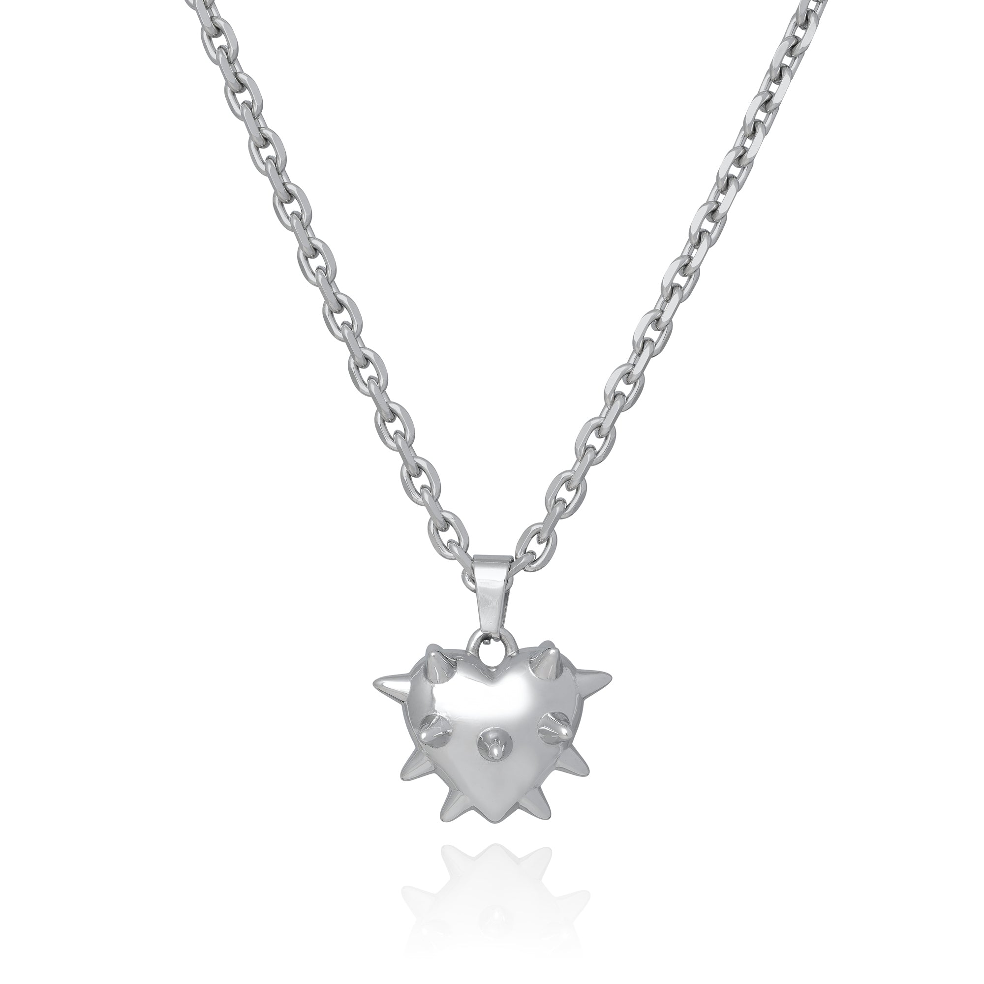 Love Hurts Spiked Heart Pendant Necklace - Gothic Punk Jewelry for Women - Perfect for Valentine's Day, Anniversary & Alternative Fashion