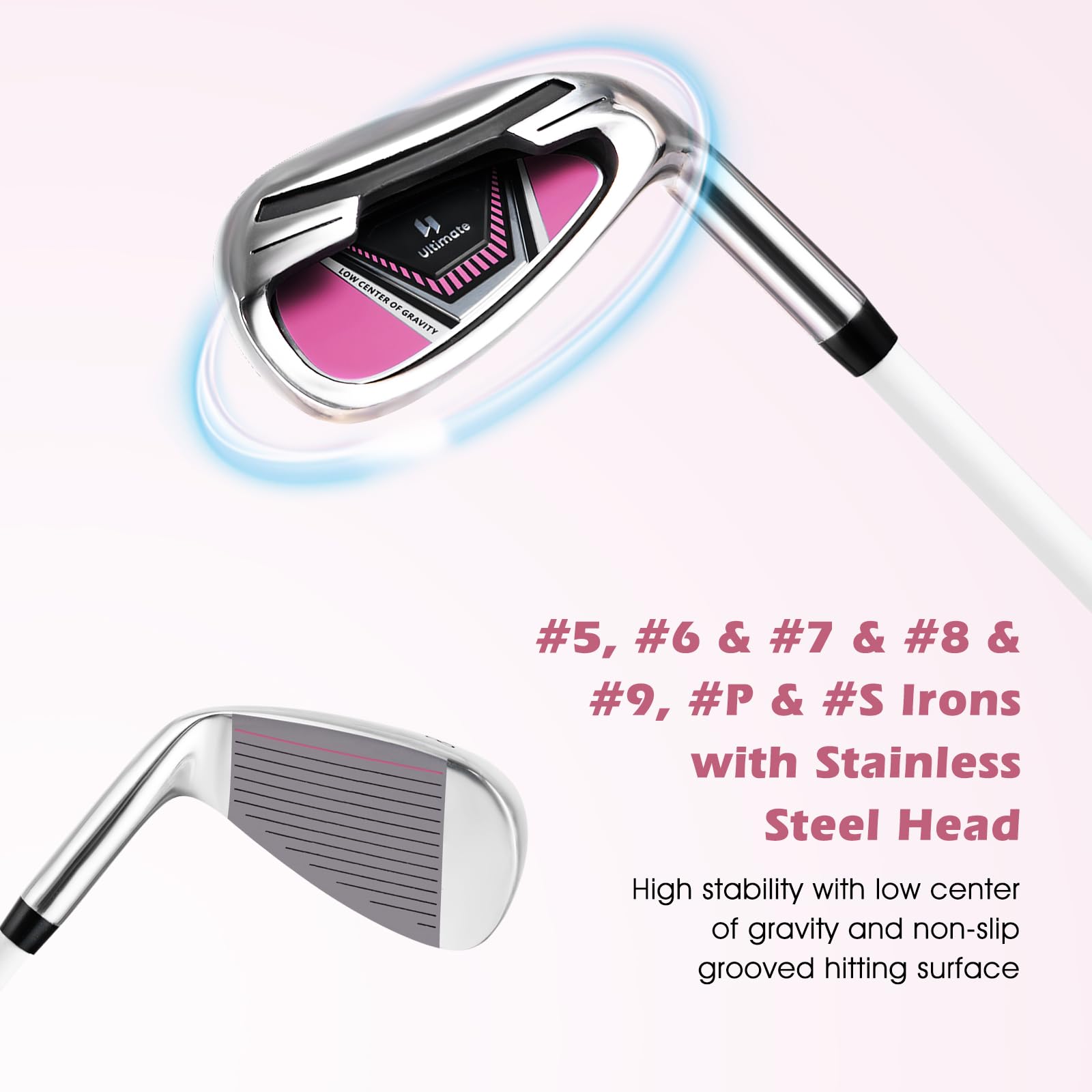 Tangkula 12-Piece Complete Women's Right-Handed Golf Club Set with 460CC Driver, Fairway & Hybrid Woods, 6 Irons, Putter & Cart Bag - Perfect for Beginners & Intermediate Golfers on Course or Driving Range