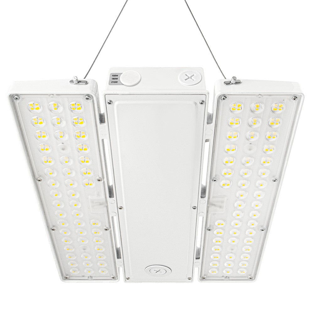PAVO III LED High Bay Light 210W - 3 Watts Selectable, 31,290 Lumens, 120-277V, 5000K/4000K Color Temperature, 600W Equivalent - Perfect for Warehouses, Factories, and Commercial Lighting