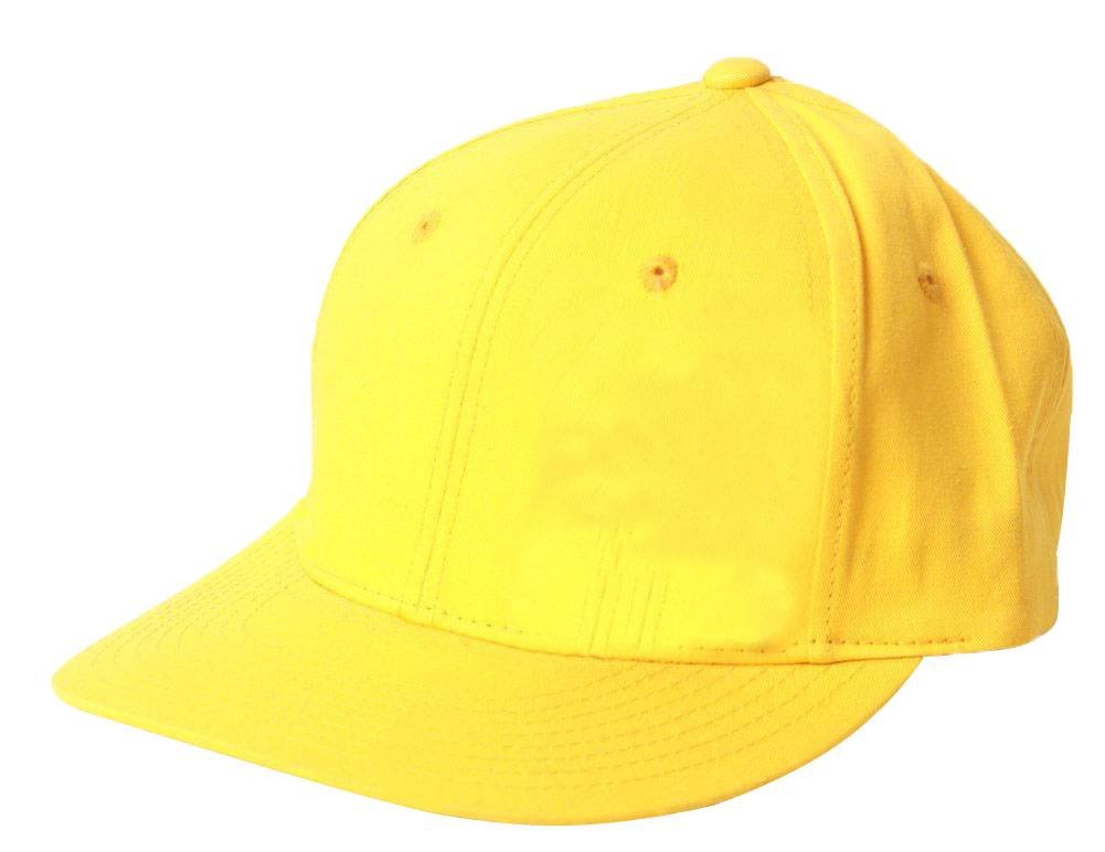 Yellow Solid Plain Snapback Hat for Casual & Streetwear Style