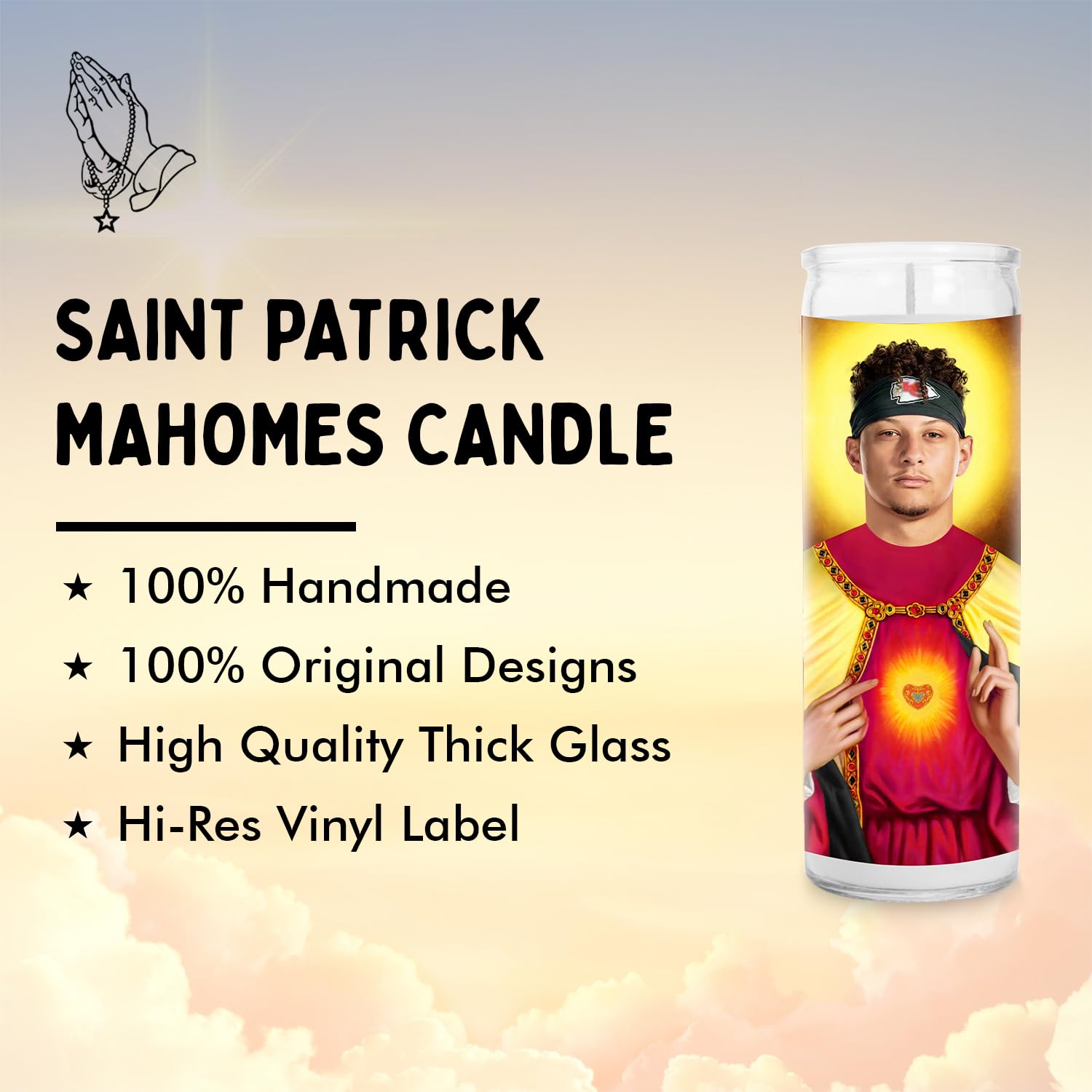Patrick Celebrity Scented Soy Wax Candle - Handmade in USA Football-Themed Votive Candle - Perfect Sports Gift for Football Fans, Home Decor & Relaxation