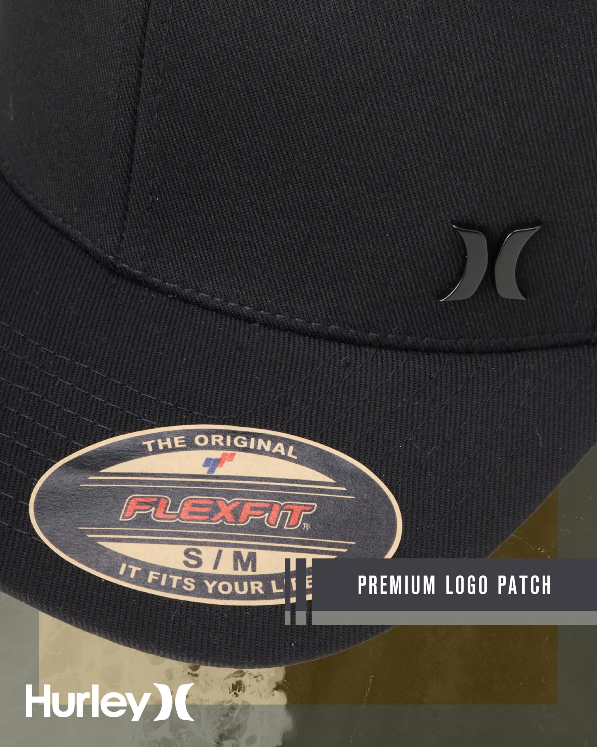 Hurley Men's Baseball Cap - Iron Corp Fitted Hat for Men | Adjustable & Stylish Baseball Hat for Outdoor Sports, Casual Wear & Sun Protection