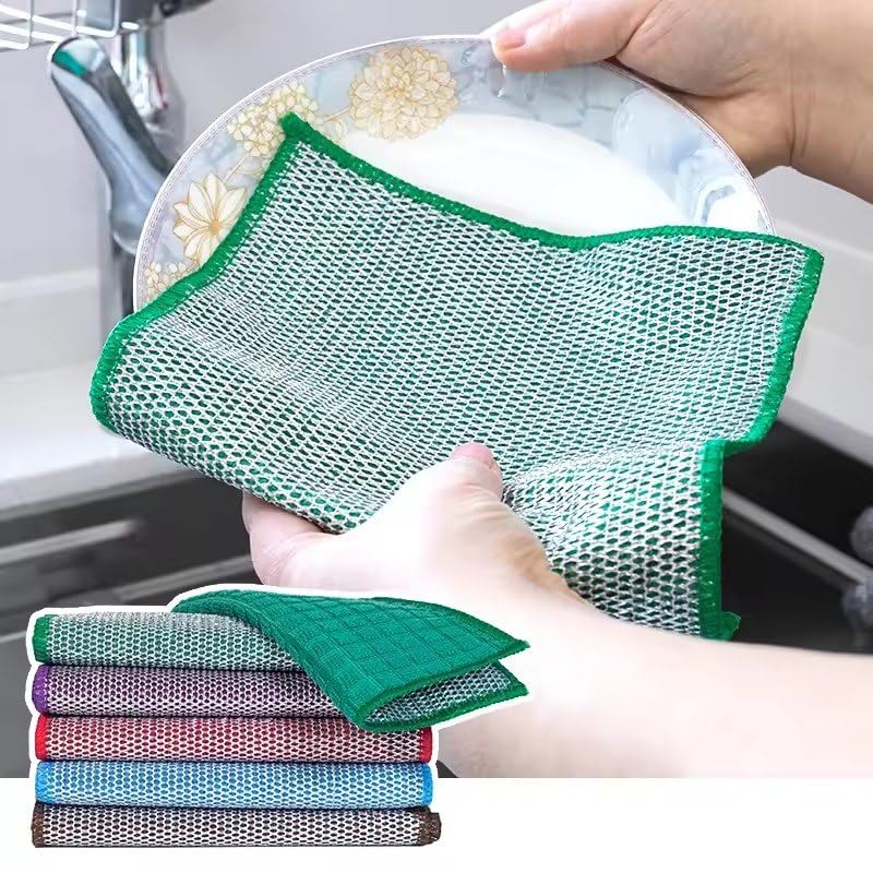 GOYKA 2-Pack Multipurpose Microfiber Dish Cloths - Double-Sided Non-Scratch Kitchen Cleaning Rags for Stainless Steel, Dishes & Countertops - Dishwasher Safe - Perfect for Washing Dishes, Cleaning Appliances & Polishing Surfaces