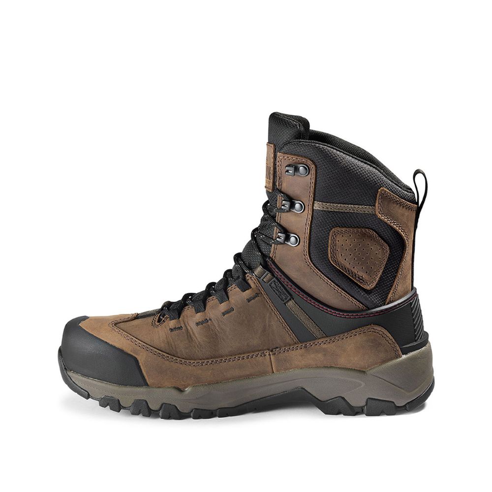 Kodiak Quest Bound Men's 8 Inch Waterproof Composite Toe Work Boots - Brown (KD0A4THHBRN) | Slip Resistant Safety Shoes for Construction, Hiking & Outdoor Work
