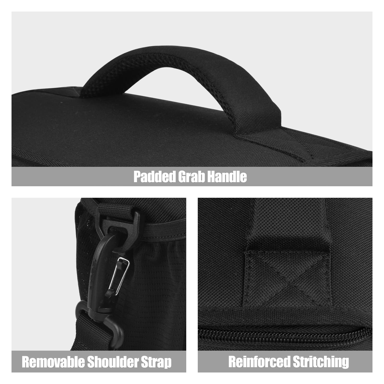 Cwatcun Compact Waterproof Camera Bag - Medium Black Crossbody Shoulder Bag for Canon Nikon Sony DSLR Mirrorless Cameras & Lenses | Travel Photography Hiking Outdoor Shooting Protection Case