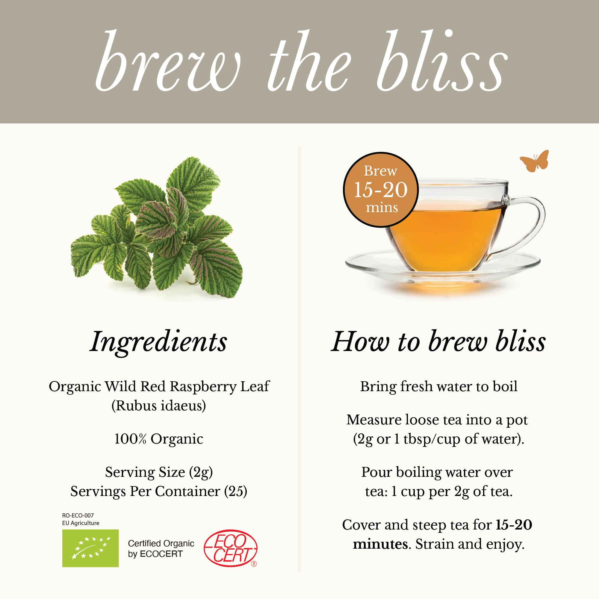 Organic Red Raspberry Leaf Tea for Pregnancy & Menstrual Support - 100% Natural Loose Leaf Herbal Tea - 1.76 Oz (25 Servings) - Perfect for Relaxation & Women's Wellness