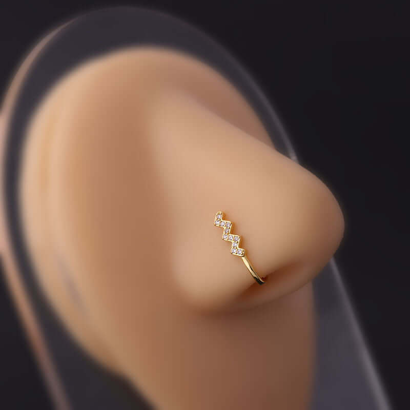 18K Gold Plated Fake Nose Ring & Nose Cuff - Elegant Pearl Nose Jewelry for Women | Perfect for Parties, Weddings & Special Occasions | HSPJ696