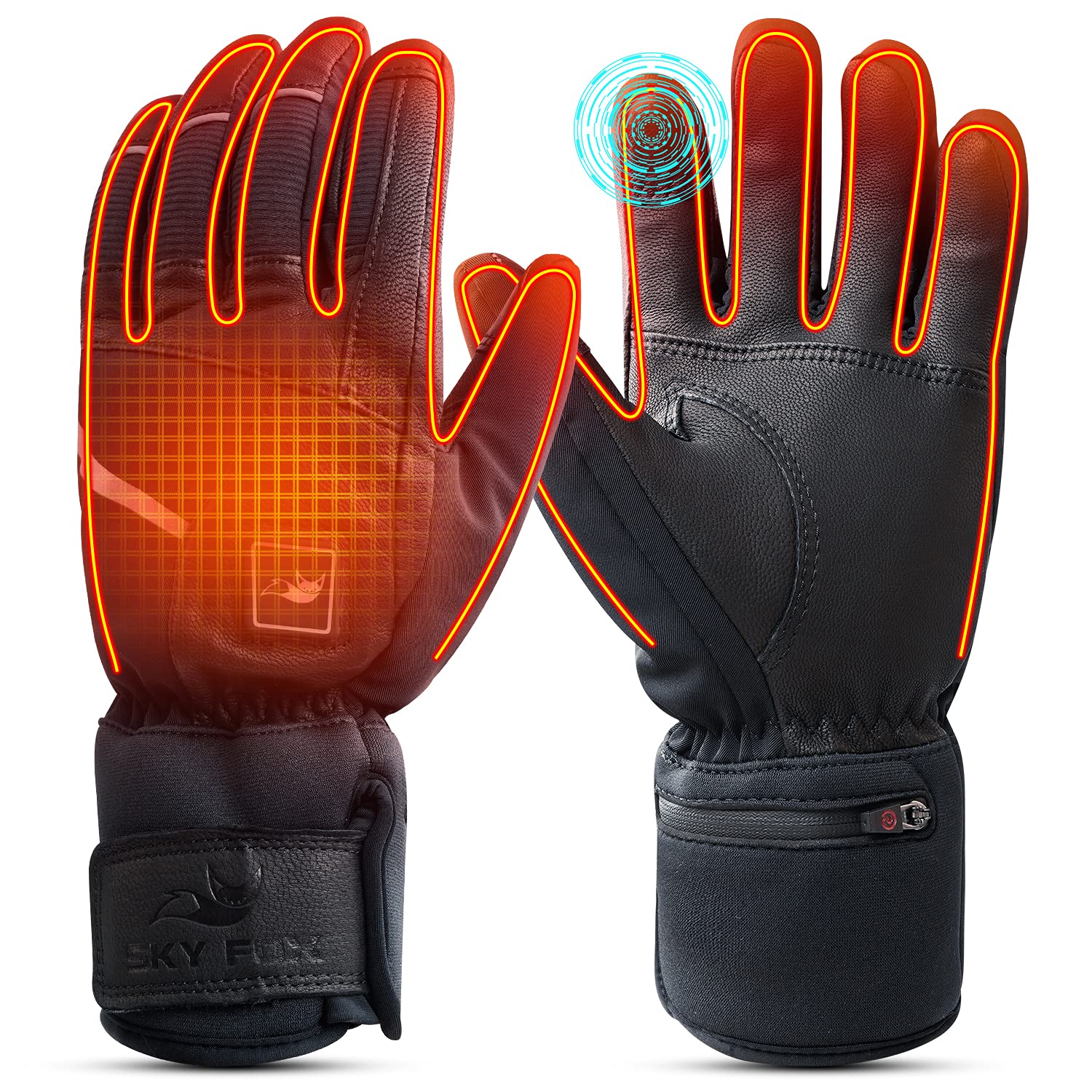 Rechargeable 7.4V Electric Heated Gloves for Skiing, Riding, Hiking & Motorcycling - Touchscreen Winter Hand Warmers | Perfect for Cold Weather Outdoor Activities & Winter Sports