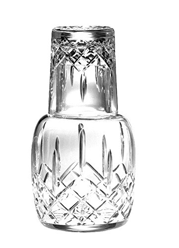 Premium European Handmade Crystal Water Carafe Set with 25oz Tumbler Glass - Elegant Bedside Night Drinkware for Home, Hotel & Gift Giving