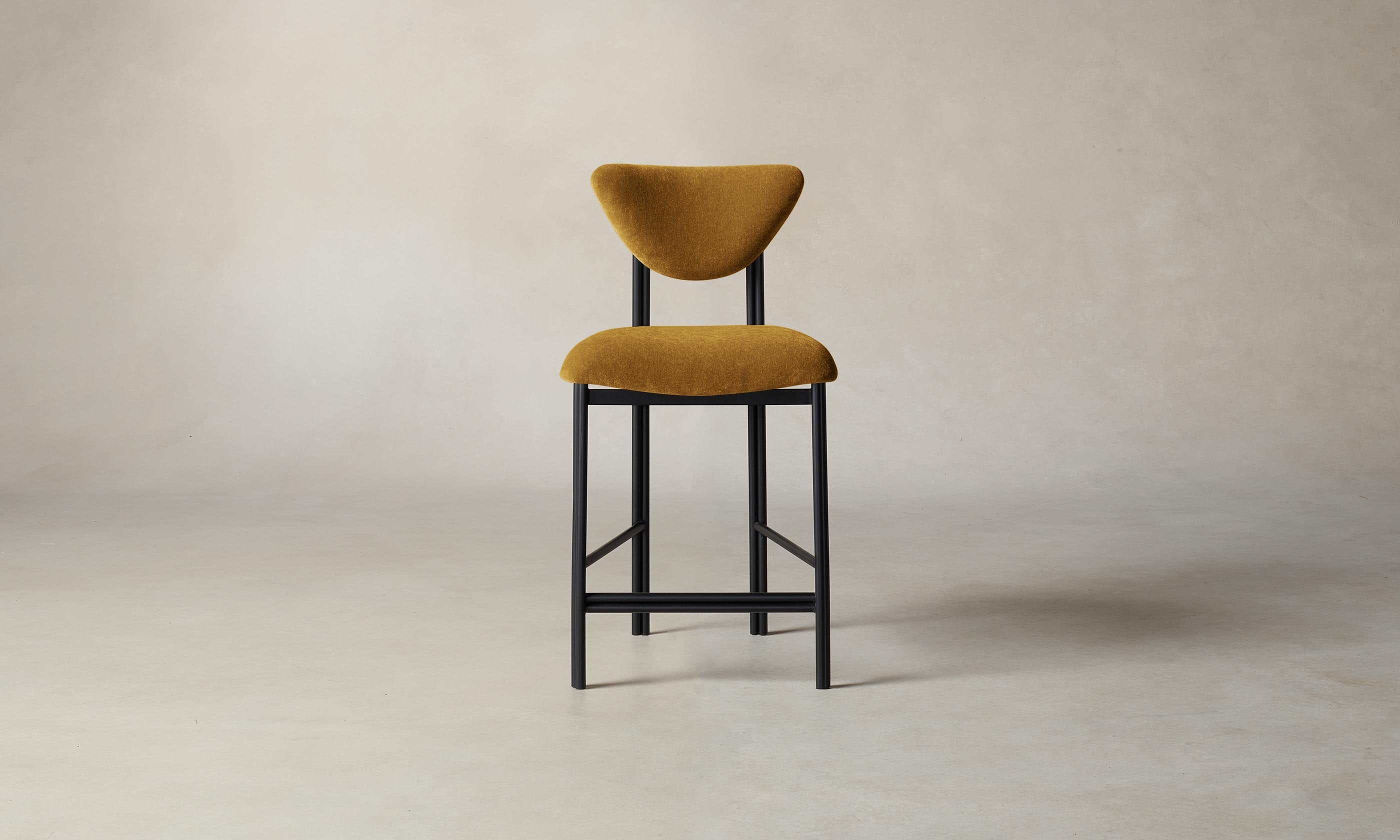 Premium Mohair Counter Stool in Amber - Modern Bar Stool for Kitchen Island, Breakfast Nook & Home Bar - The Cooper Collection
