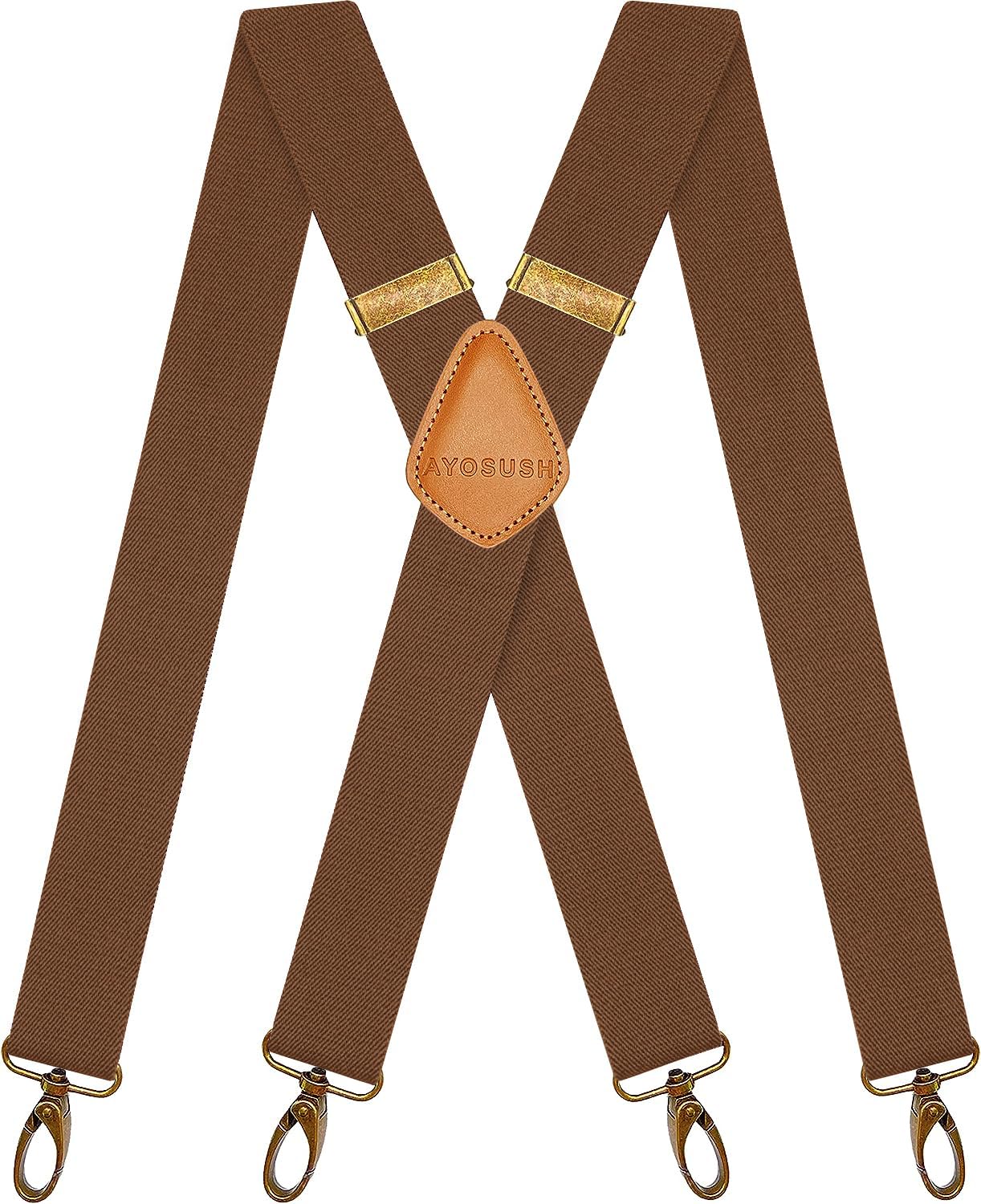 Vintage Suspenders for Men - Heavy Duty 4 Snap Hooks Adjustable X Back Design - Classic Formal & Casual Wear Accessories for Office, Wedding & Everyday Outfits