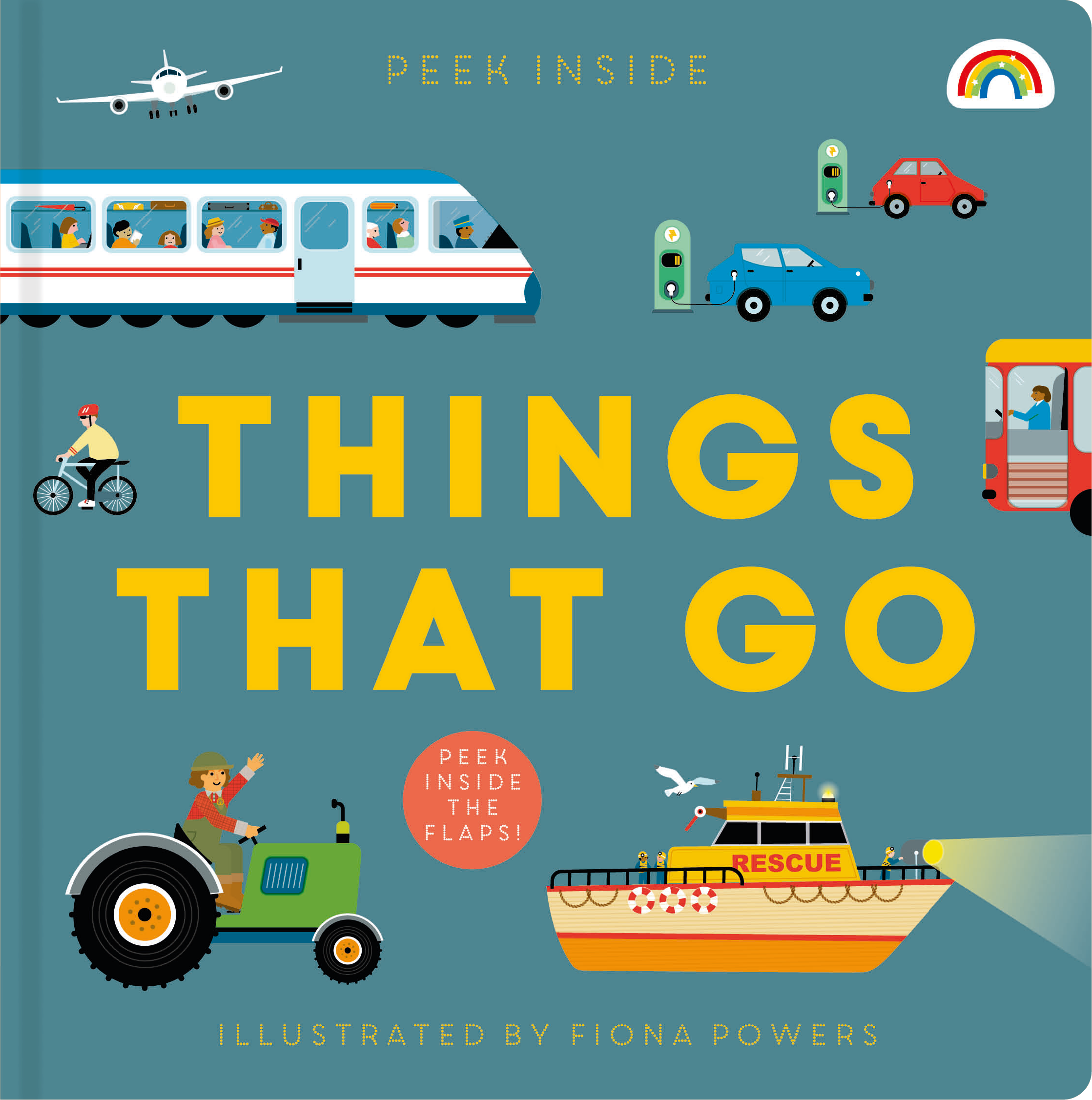 Peek Inside Things That Go Board Book – Interactive Lift-the-Flap Children's Book About Vehicles | Perfect for Toddlers & Preschool Learning, Bedtime Stories, and Travel Activities