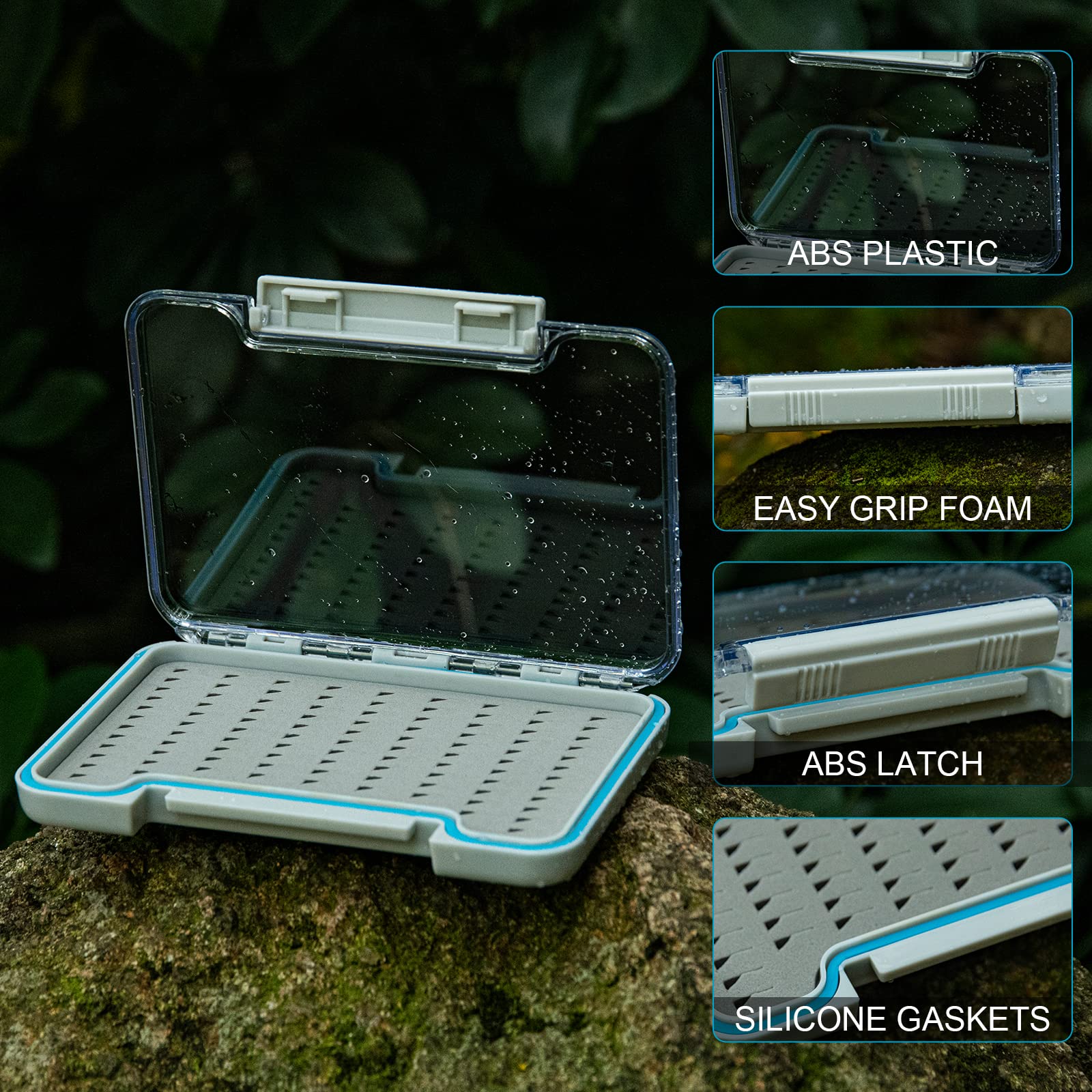 **Goture Waterproof Floating Airtight Fishing Tackle Box – Adjustable Dividers for Freshwater & Saltwater Lures – Ideal for Fly Fishing, Kayak & Boat Storage**