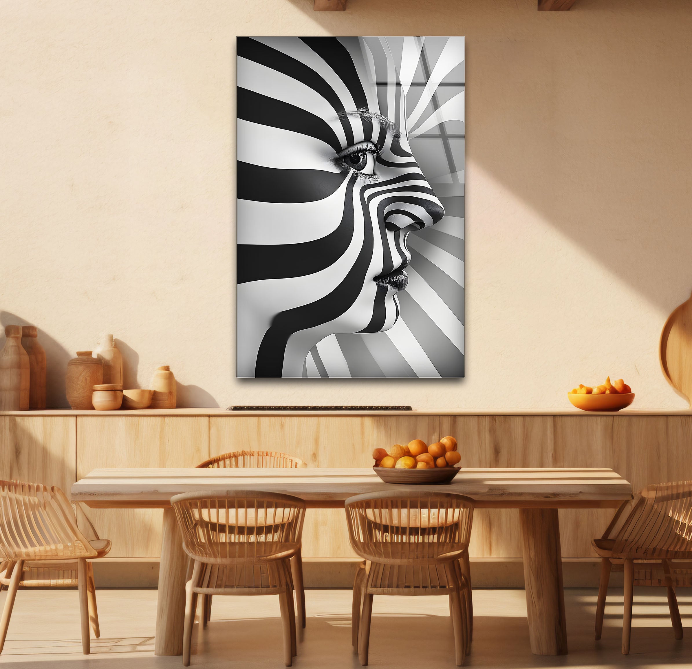 Black and White Glass Wall Art for Women - Elegant Home Decor for Living Room, Bedroom & Office