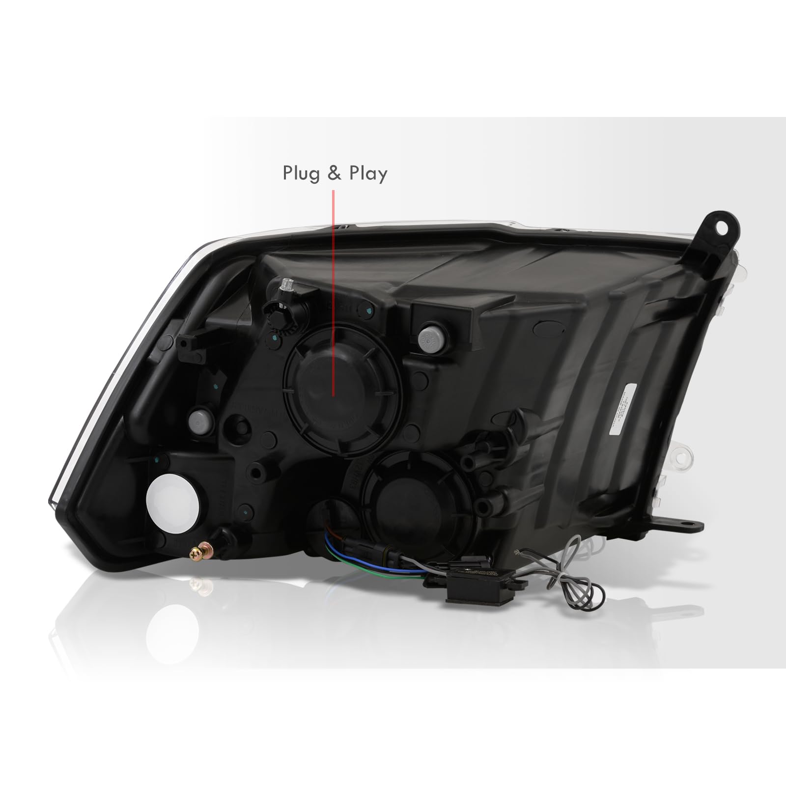 Ram 1500-5500 LED DRL Headlights & Turn Signals - Chrome Housing, Clear Lens for 2009-2018 Models - Off-Road & Street Use