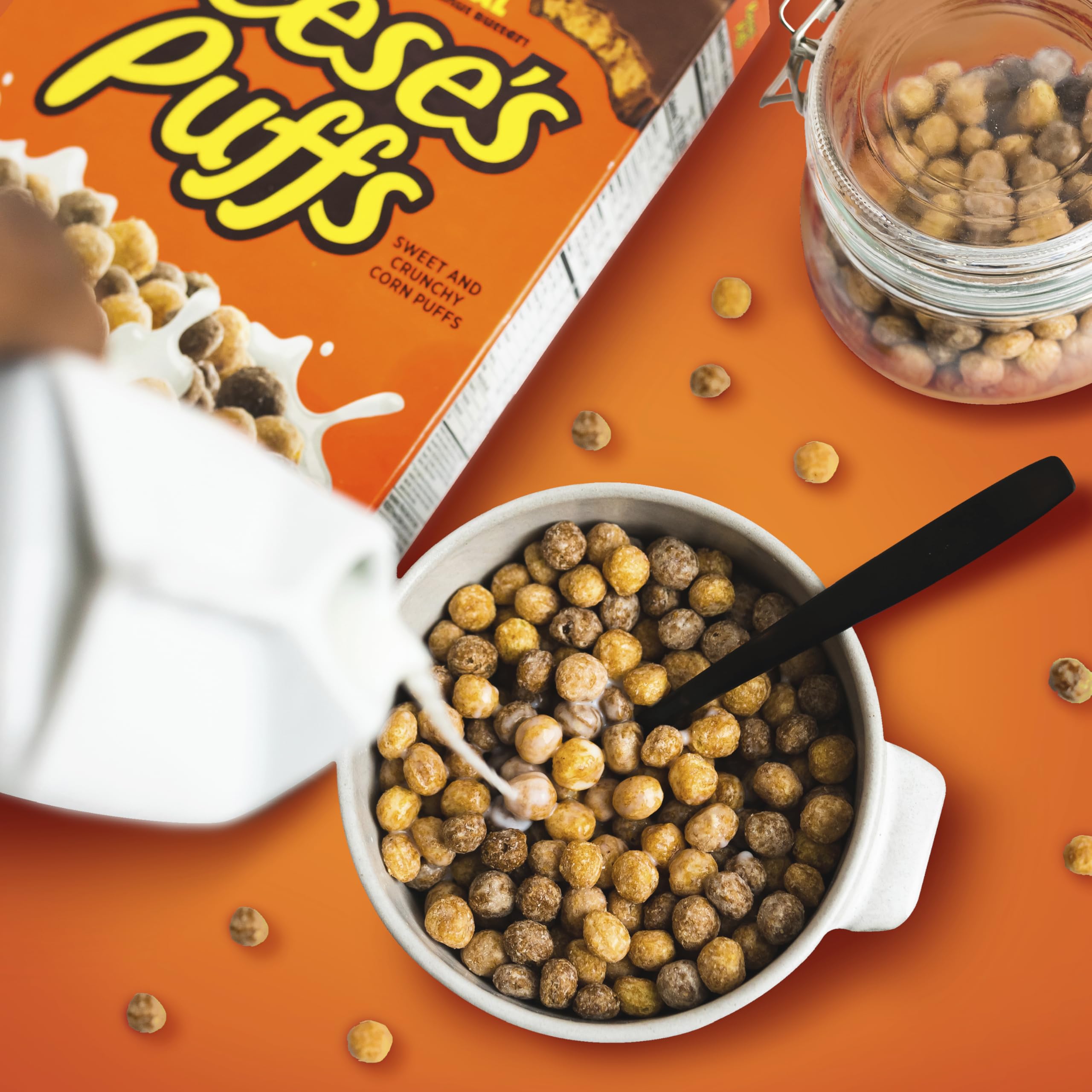 REESE'S PUFFS Chocolate Peanut Butter Cereal - Giant Size 29oz | Kids Breakfast Cereal | Healthy Morning Meal & Snack for School, Office & Home