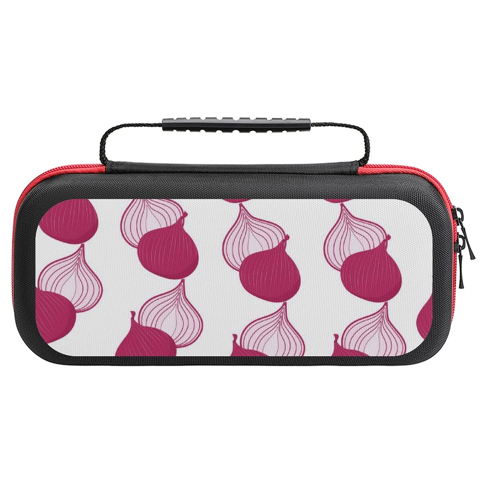 Nintendo Switch Lite Travel Case - Purple Onion Print Storage Bag for Console & Accessories | Portable Protective Carrying Pouch for Gaming On-The-Go