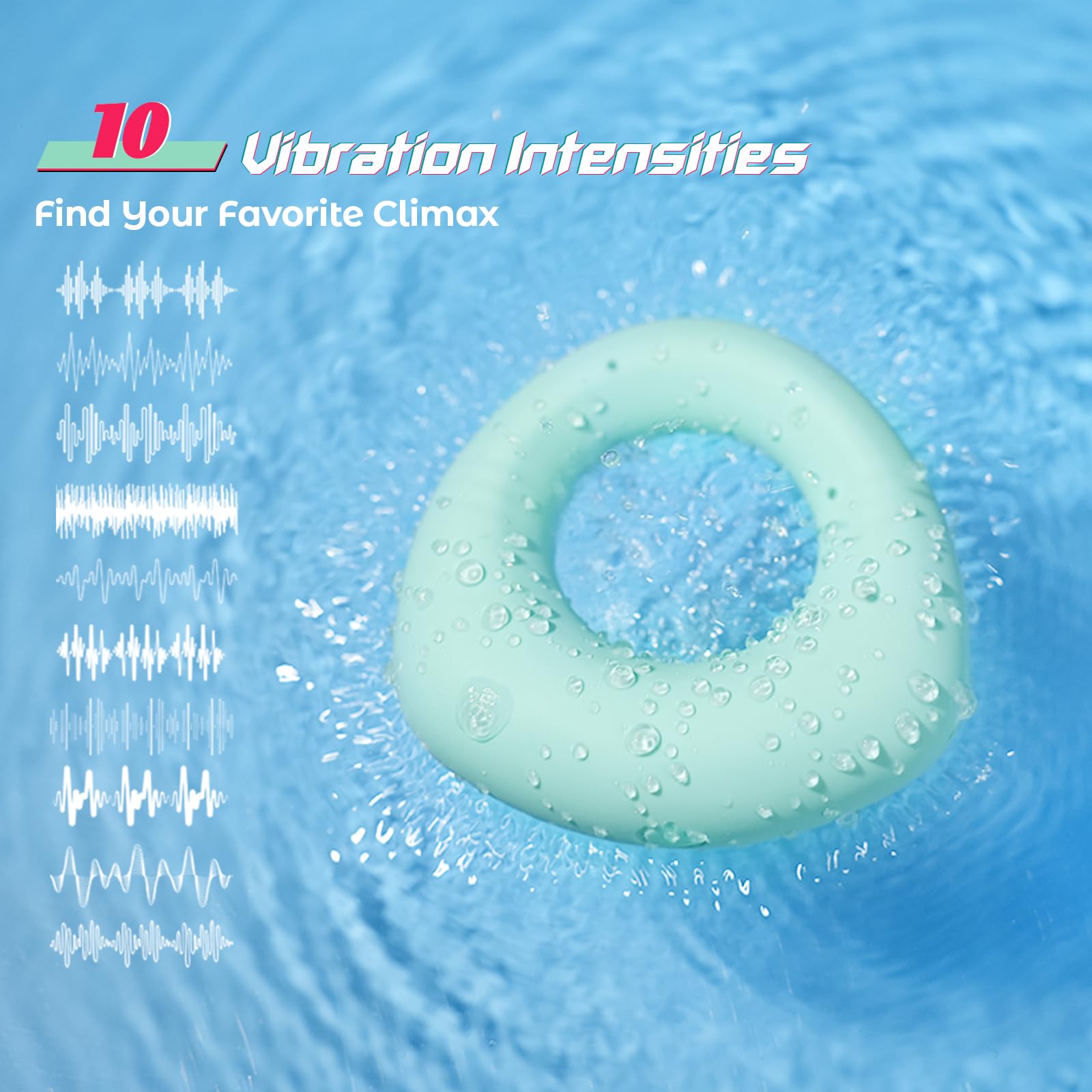 Premium Liquid Silicone Soft Vibrating Cock Ring - 0.09LB Mint Green with APP Control for Couples | 10 Vibration Modes | Enhances Erection & Pleasure for Men & Women | Perfect for Romantic Nights & Spicing Up Relationships - HOESDIK Adult Sex Toy